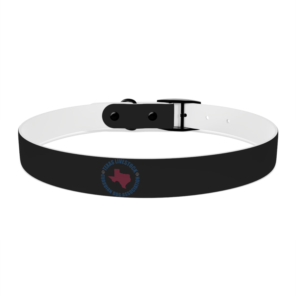 Black Leather Dog Collar — Durable Everyday Collar with Metal Buckle