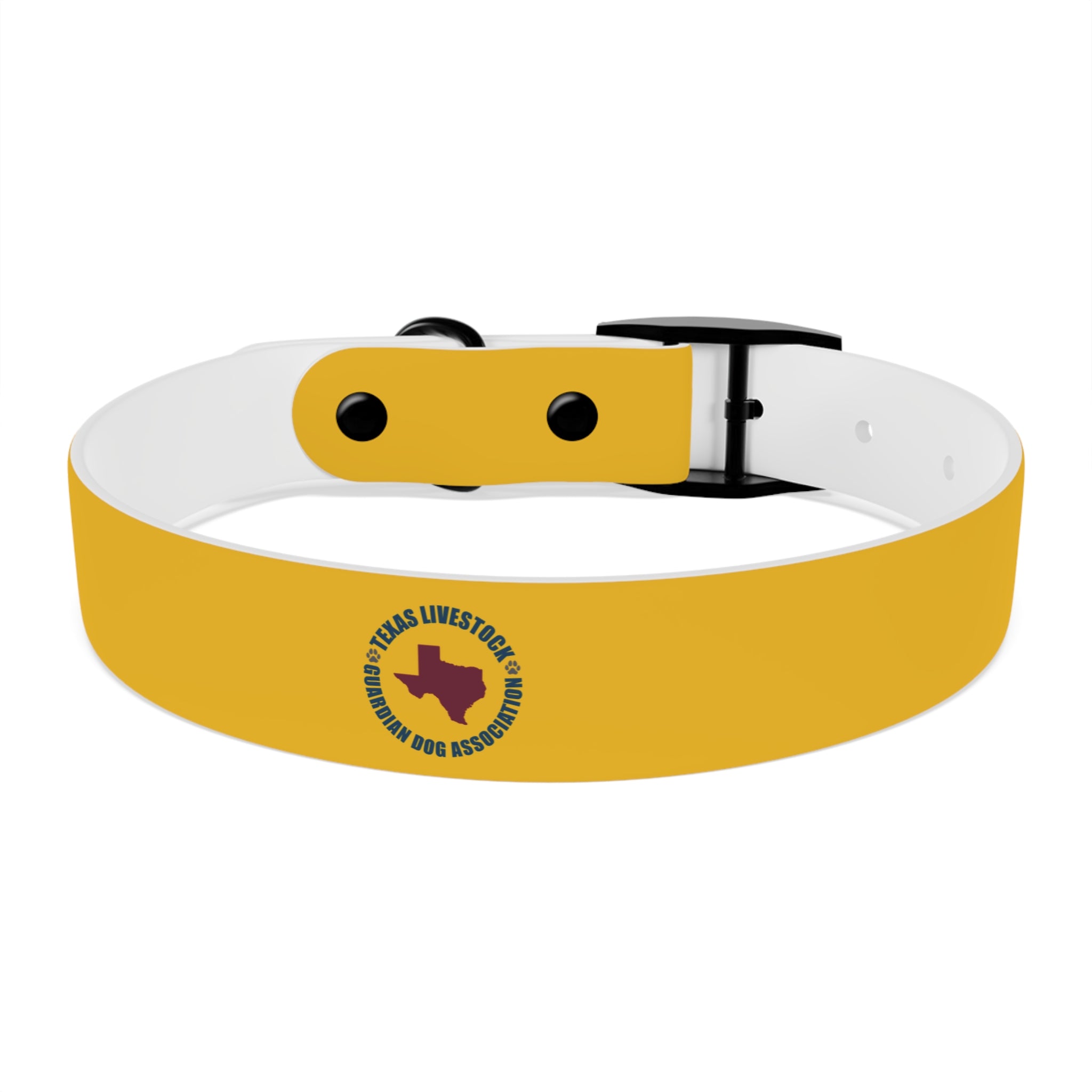 Yellow Customizable Dog Collar — Texas Livestock Association Logo Option