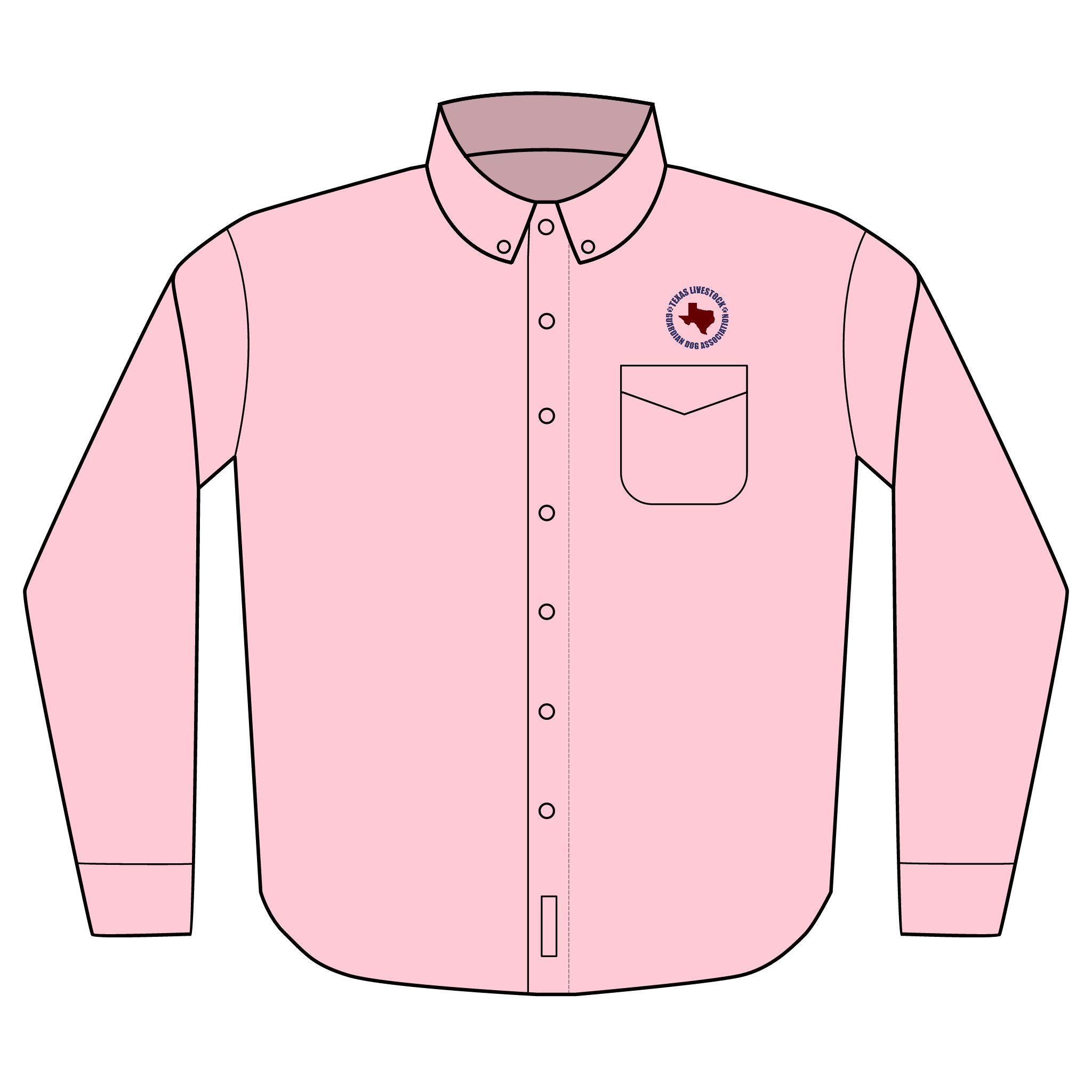 Embroidered Texas Patch Long Sleeve Work Shirt