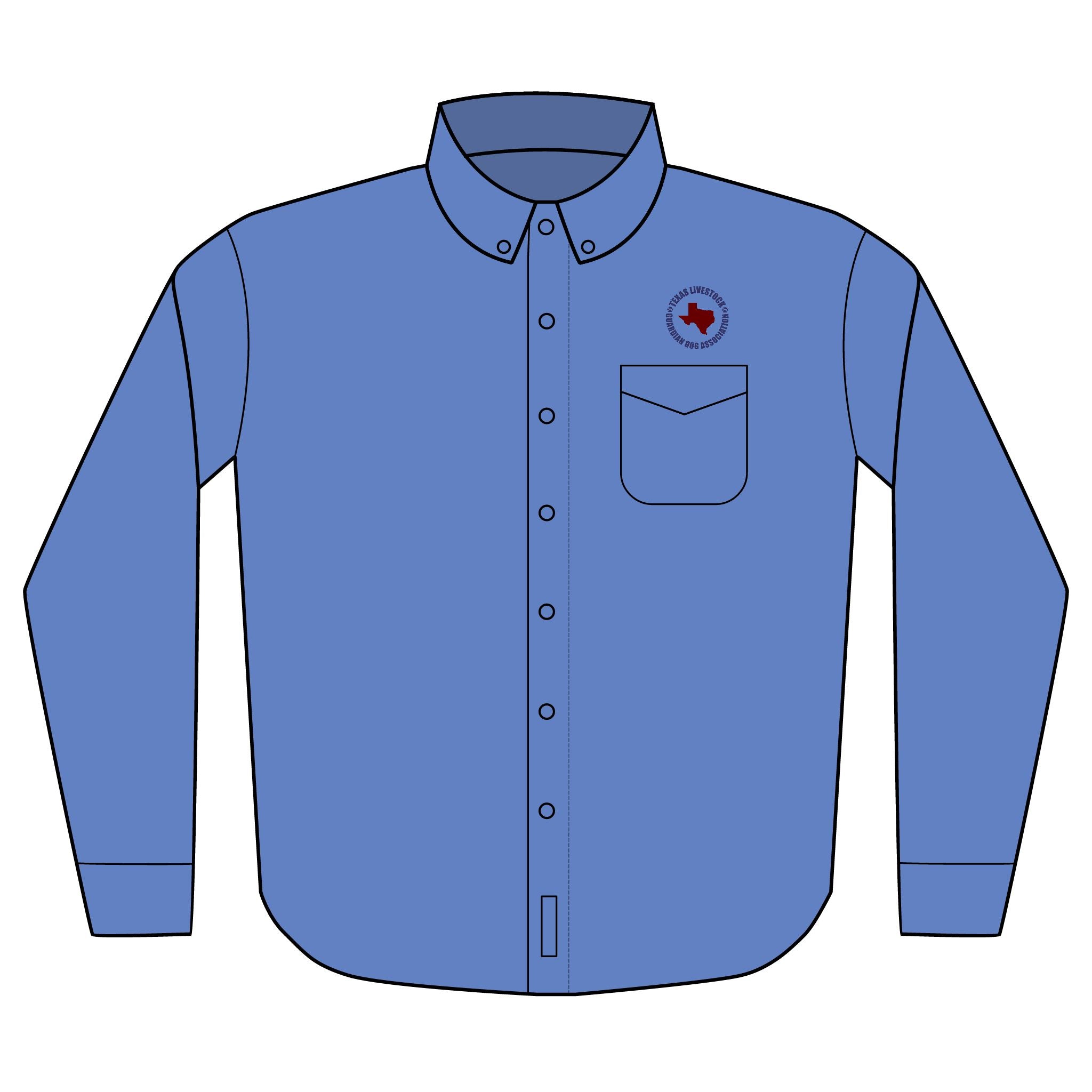 Embroidered Texas Patch Long Sleeve Work Shirt