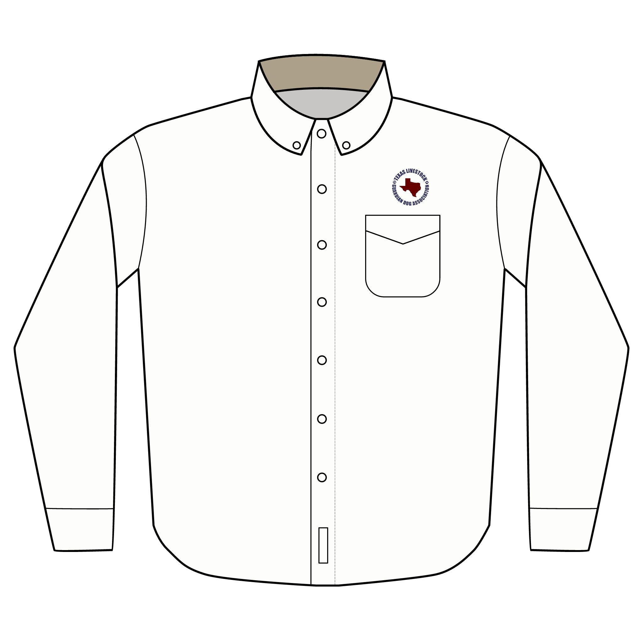 Embroidered Texas Patch Long Sleeve Work Shirt