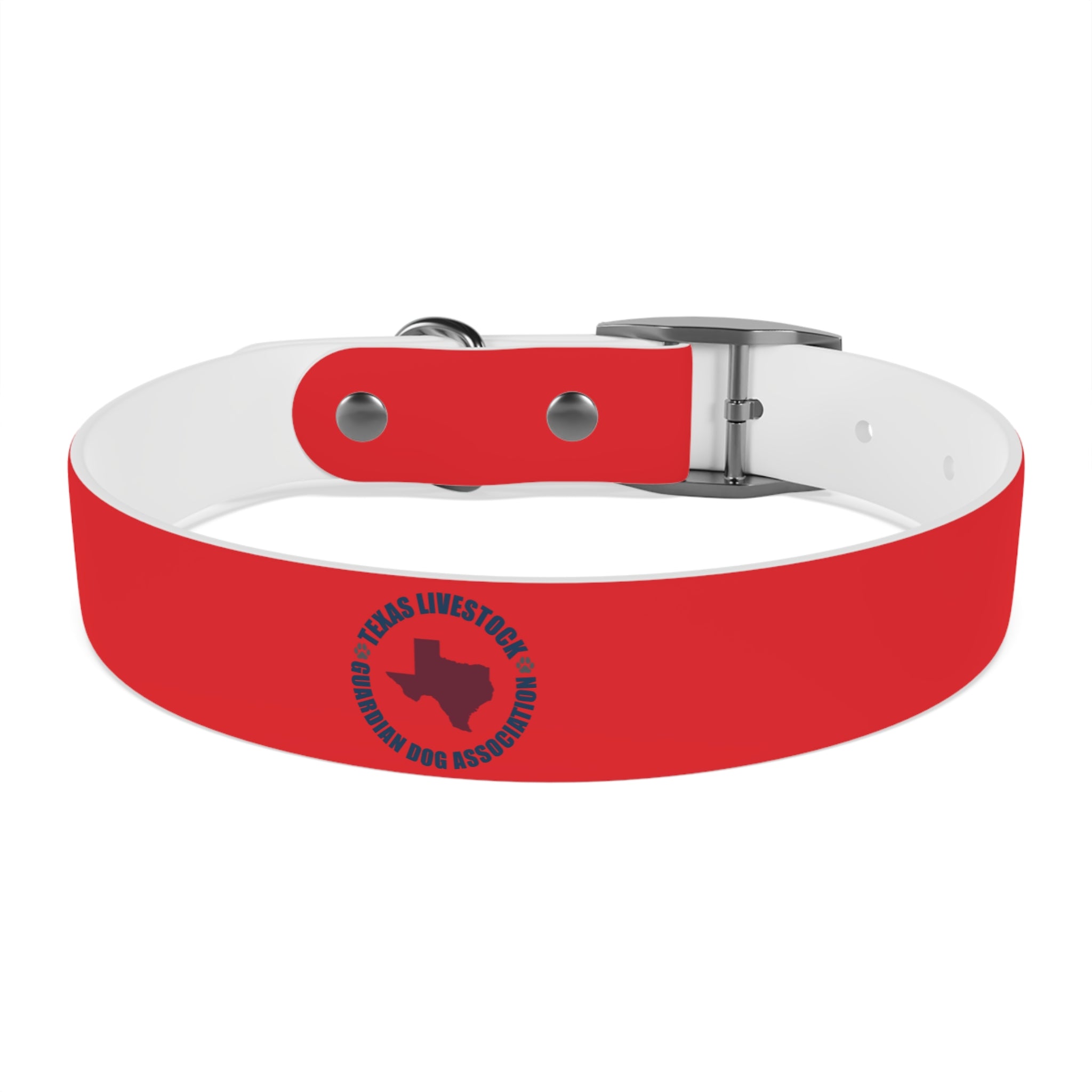 Red Personalized Dog Collar with Texas Logo — Durable Adjustable Pet Collar