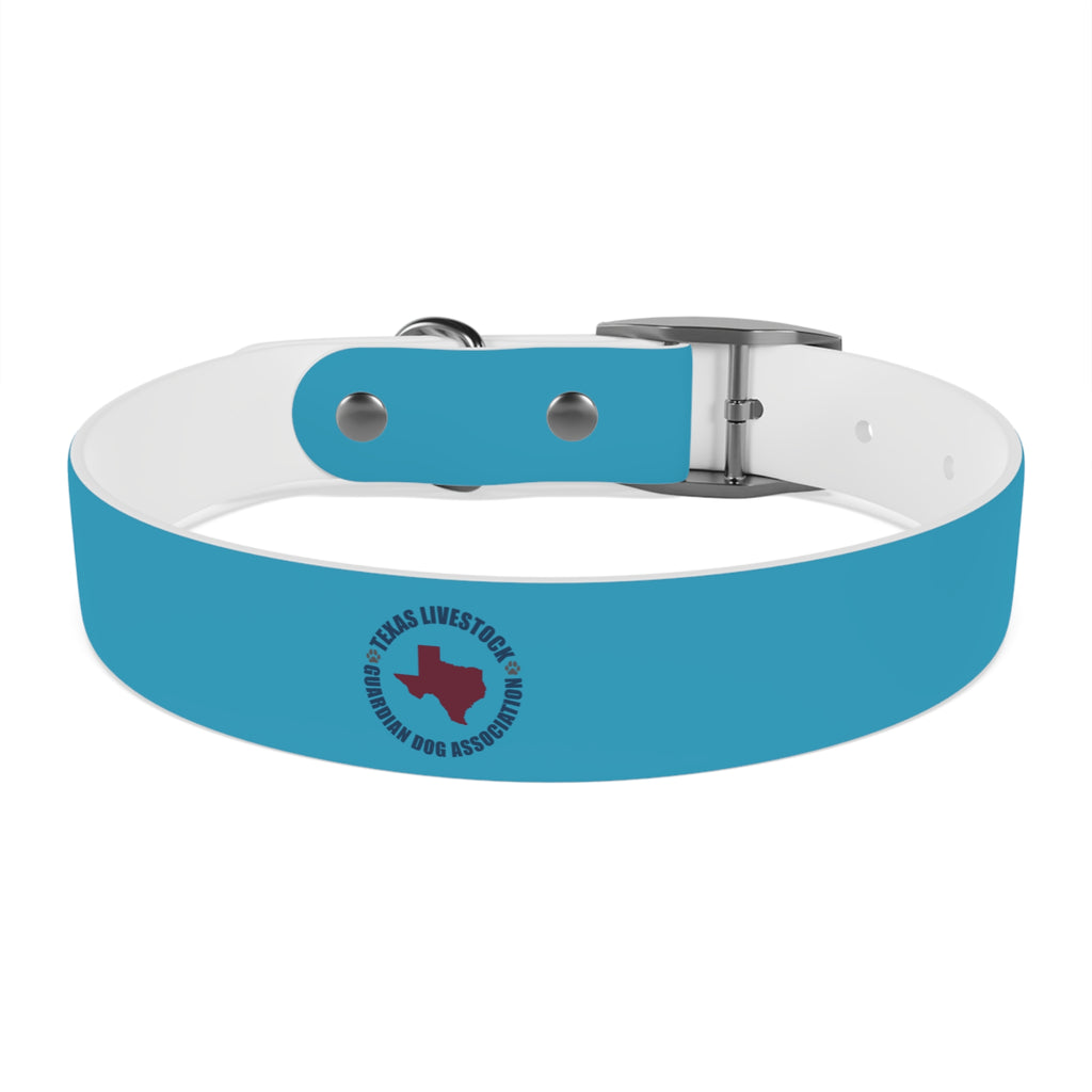 Blue Custom Dog Collar with Texas Livestock Association Logo