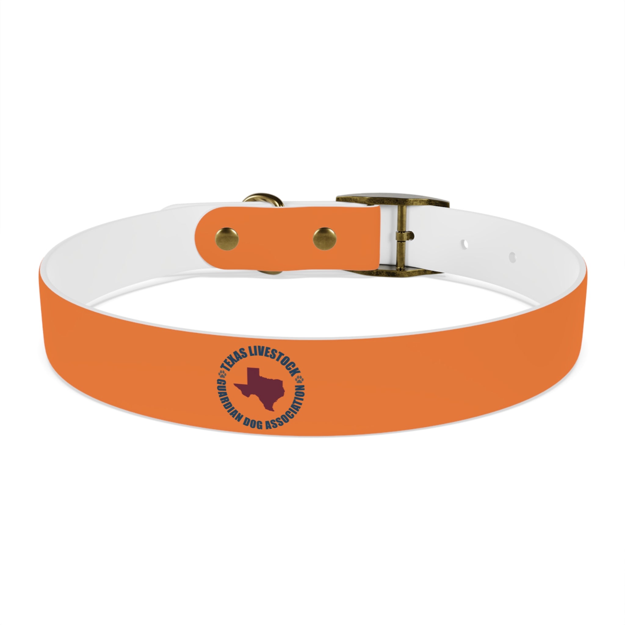 Orange Logo Dog Collar — Texas Livestock Club Pet Collar