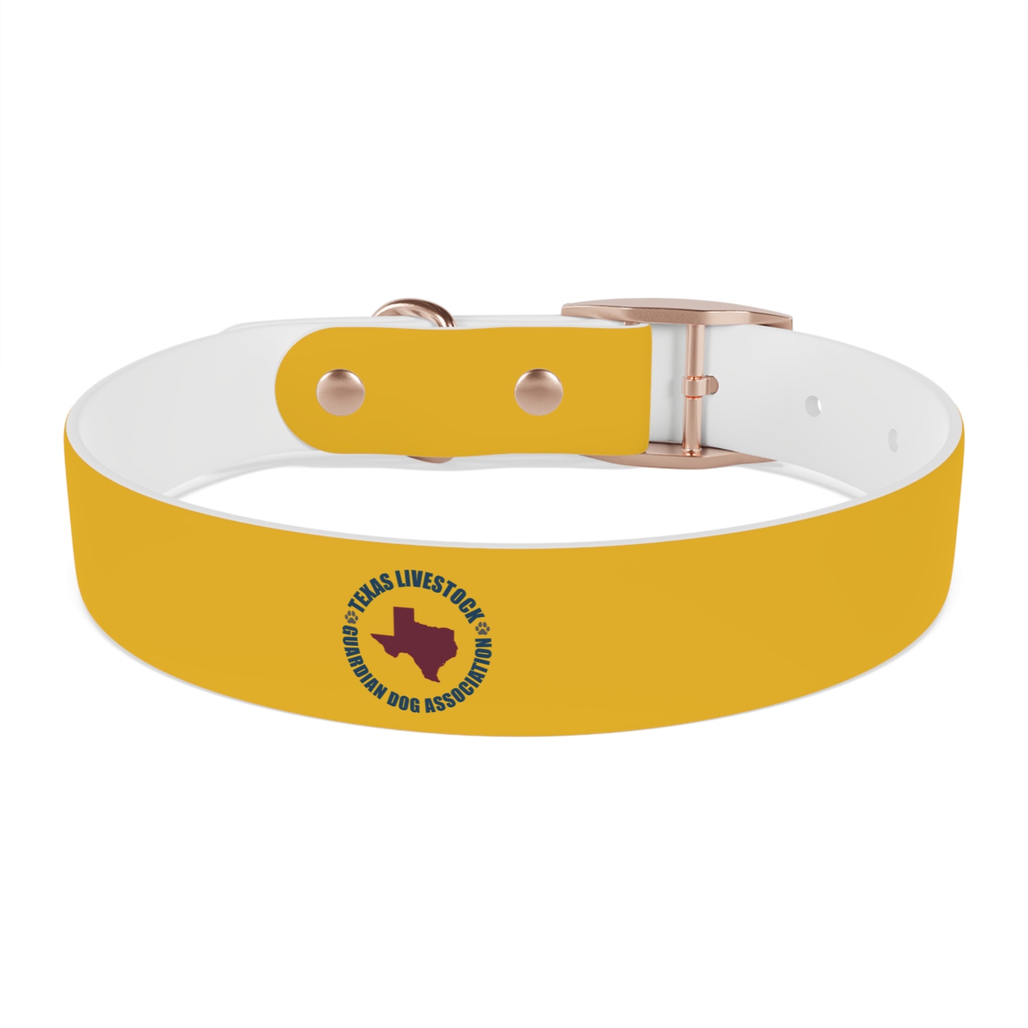 Yellow Customizable Dog Collar — Texas Livestock Association Logo Option