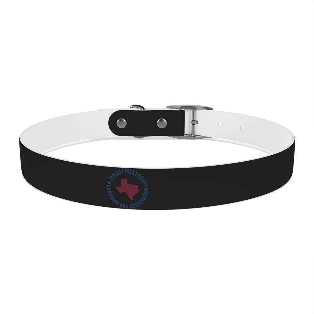 Black Leather Dog Collar — Durable Everyday Collar with Metal Buckle