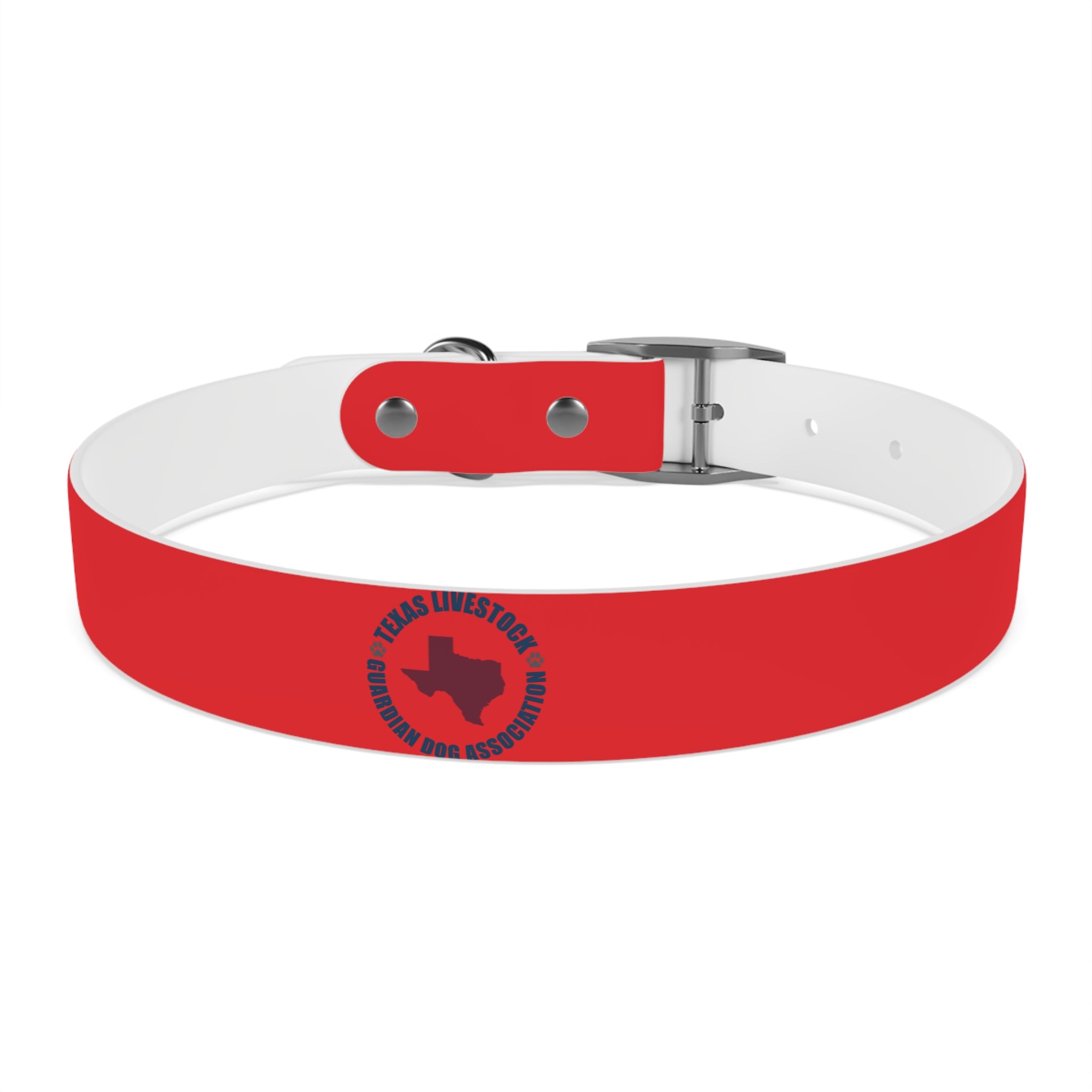 Red Personalized Dog Collar with Texas Logo — Durable Adjustable Pet Collar