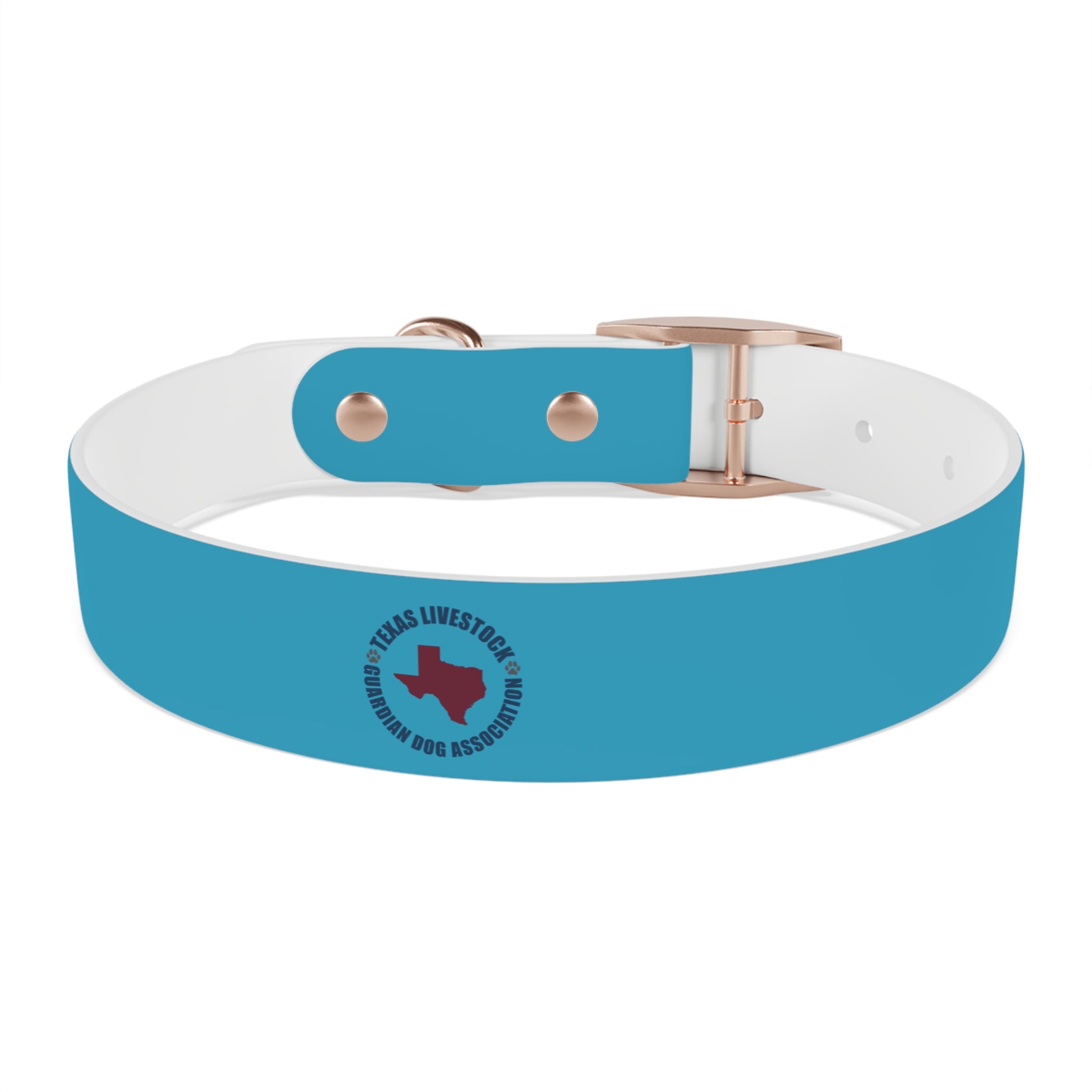Blue Custom Dog Collar with Texas Livestock Association Logo