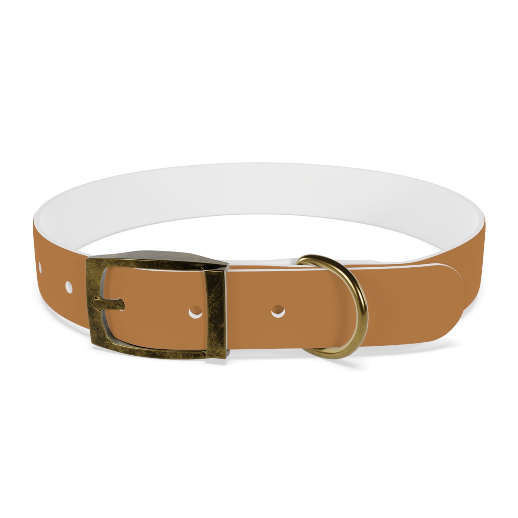 Leather Dog Collar with Texas Livestock Association Logo — Durable Brown Pet Collar