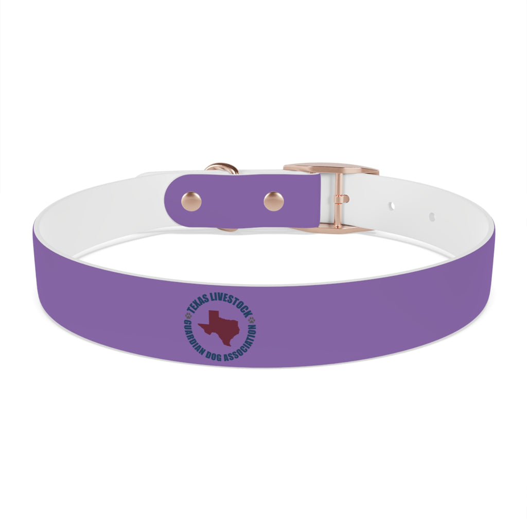 Purple Custom Dog Collar with Texas Livestock Logo — Durable Adjustable Pet Collar