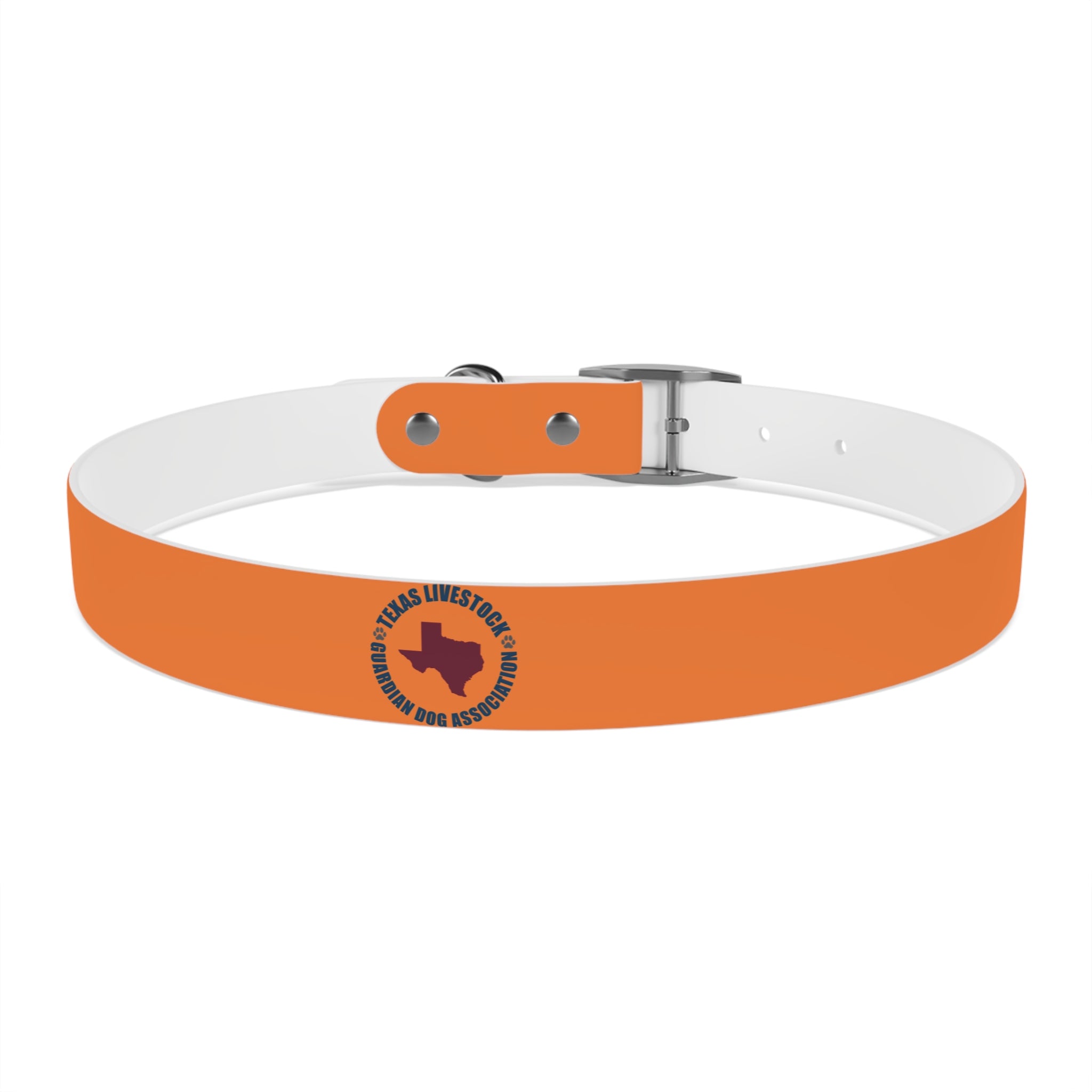 Orange Logo Dog Collar — Texas Livestock Club Pet Collar