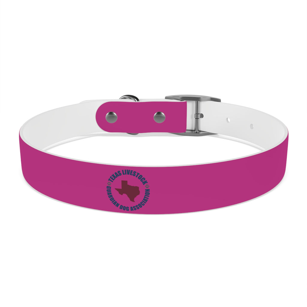 Pink Leather Dog Collar — Texas Livestock Show Logo