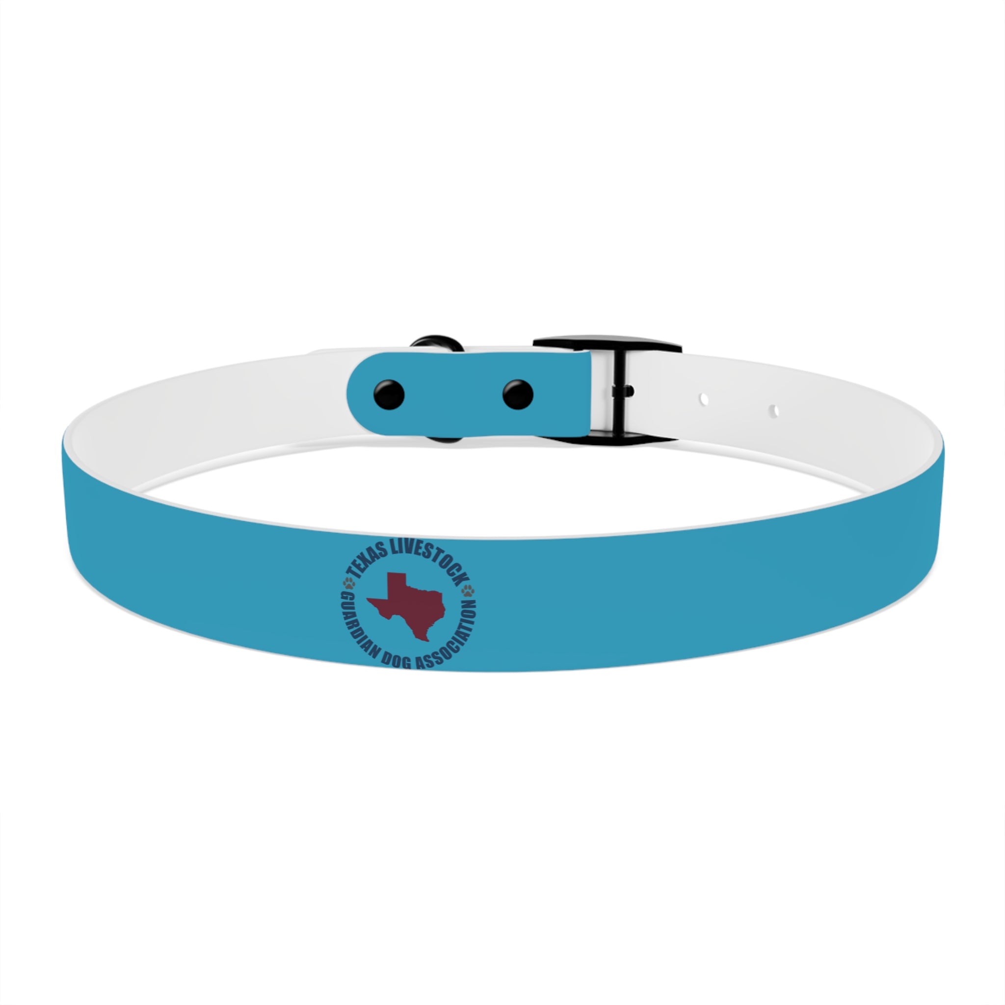 Blue Custom Dog Collar with Texas Livestock Association Logo