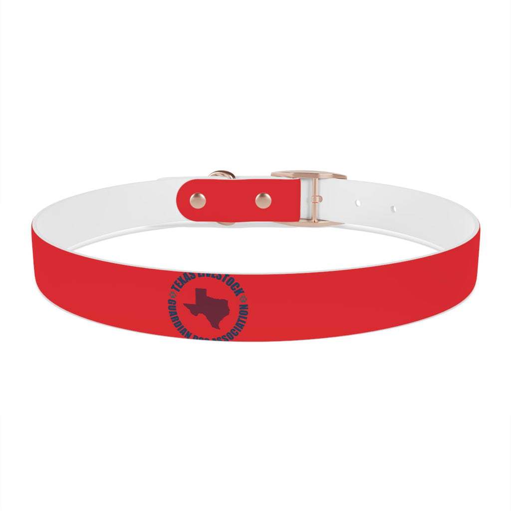 Red Personalized Dog Collar with Texas Logo — Durable Adjustable Pet Collar