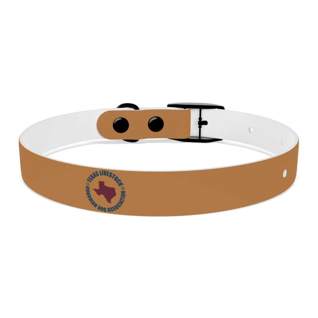 Leather Dog Collar with Texas Livestock Association Logo — Durable Brown Pet Collar