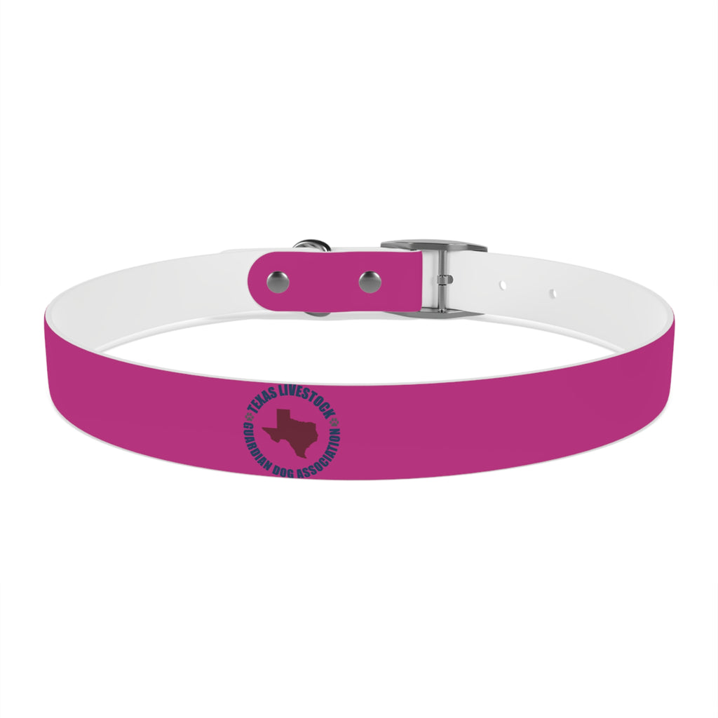 Pink Leather Dog Collar — Texas Livestock Show Logo