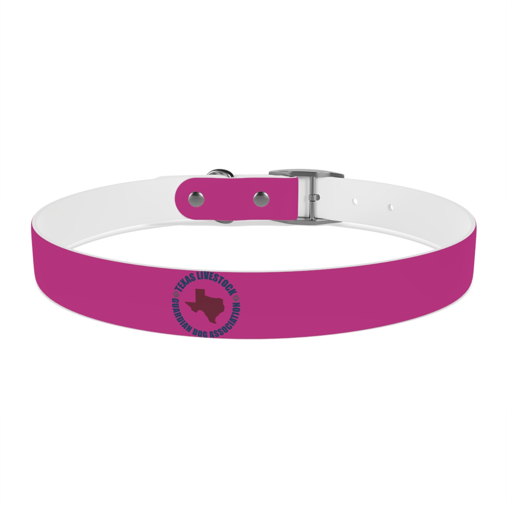 Pink Leather Dog Collar — Texas Livestock Show Logo