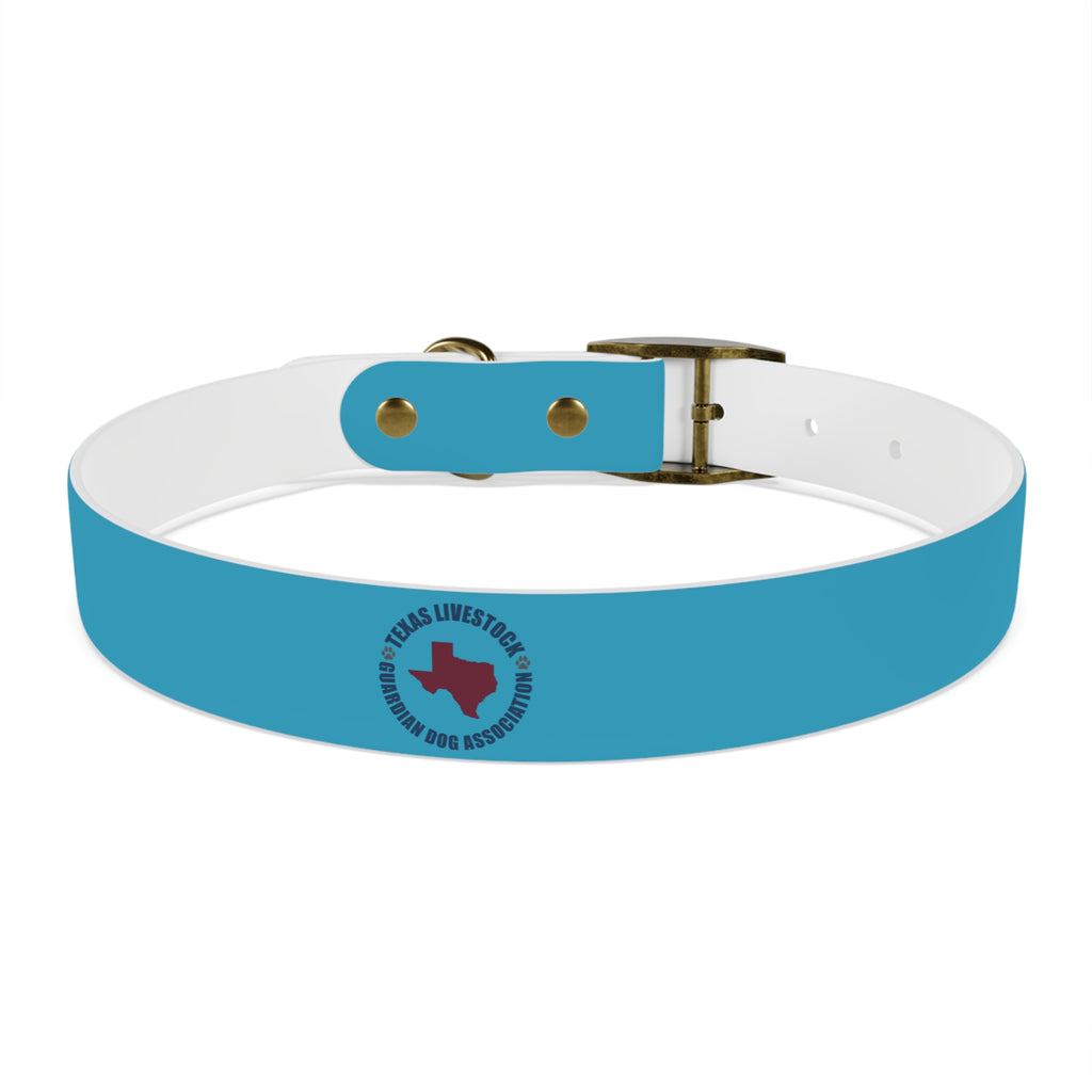 Blue Custom Dog Collar with Texas Livestock Association Logo