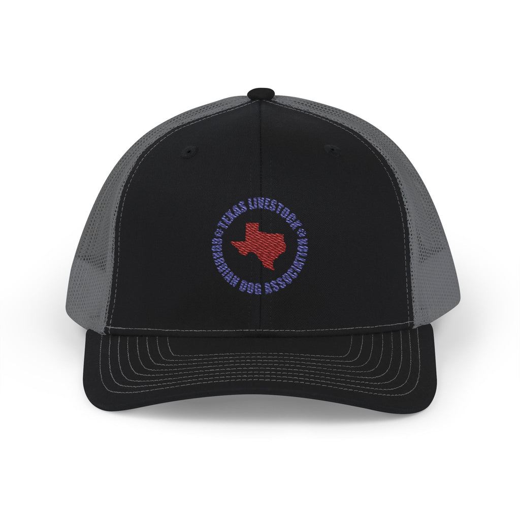 Texas Map Embroidered Trucker Hat — Red & Blue Patriotic Snapback