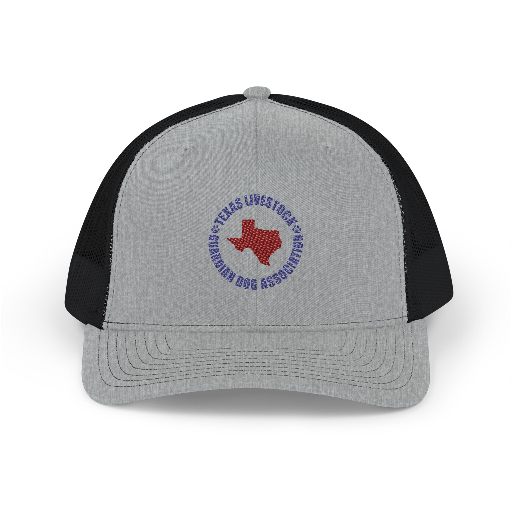 Texas Map Embroidered Trucker Hat — Red & Blue Patriotic Snapback