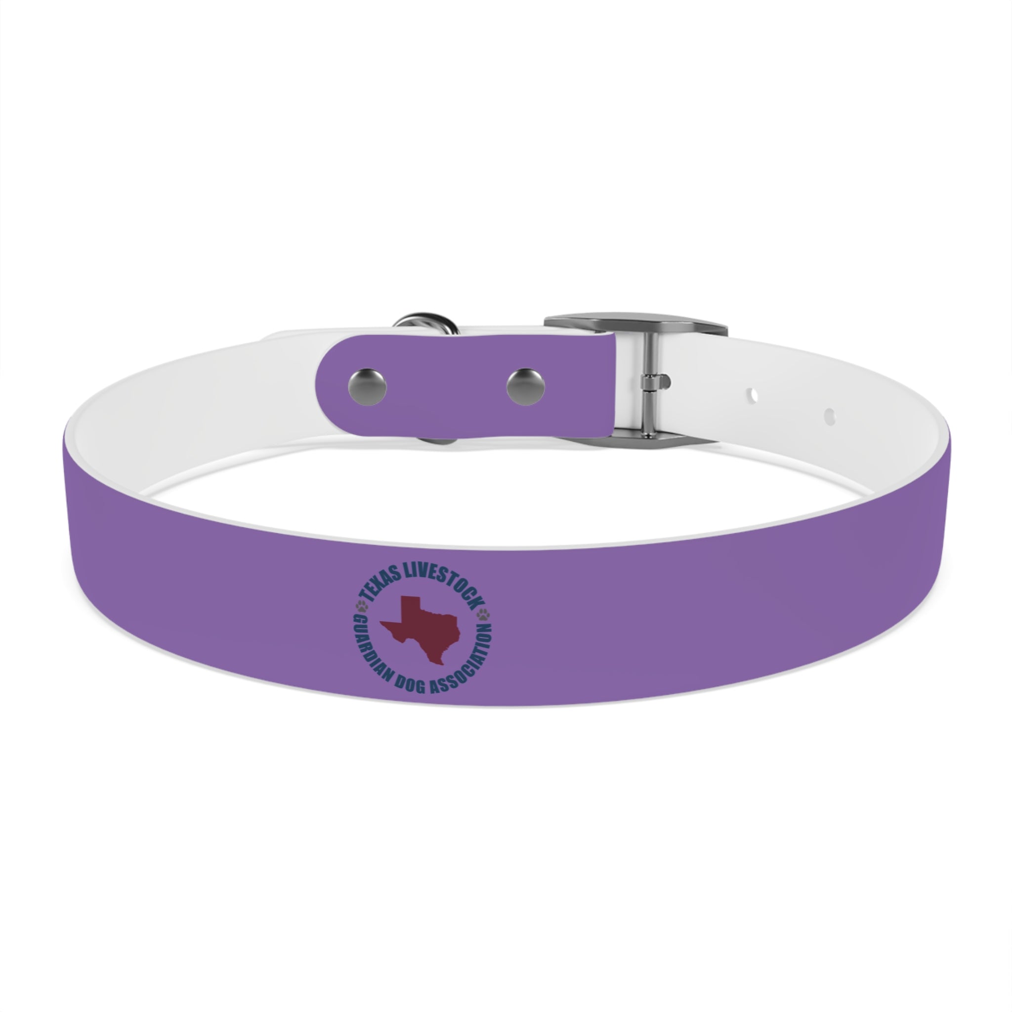 Purple Custom Dog Collar with Texas Livestock Logo — Durable Adjustable Pet Collar