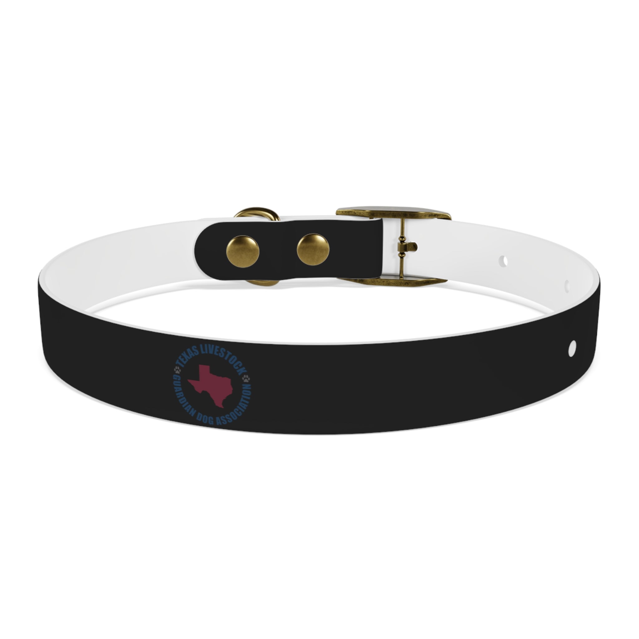 Black Leather Dog Collar — Durable Everyday Collar with Metal Buckle