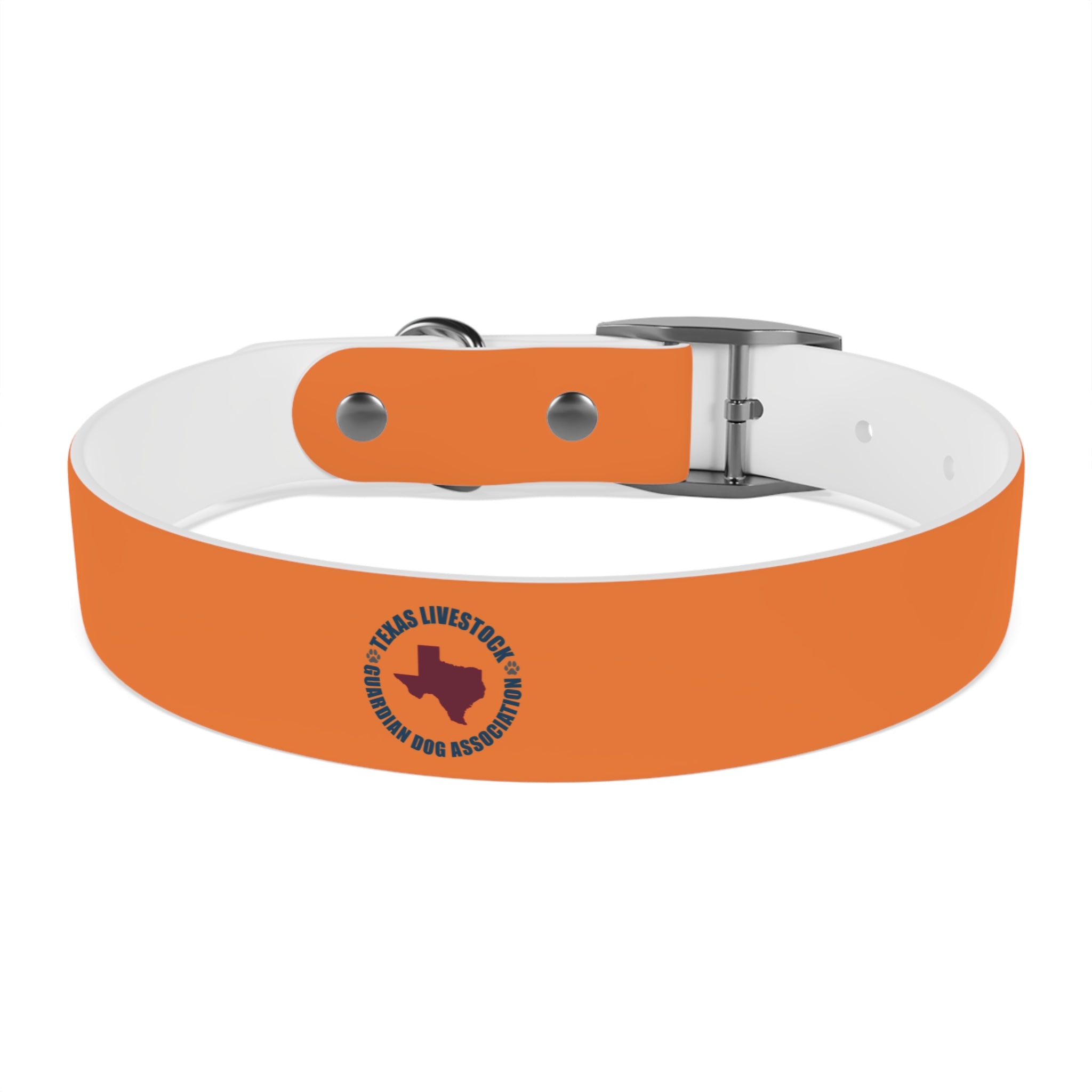 Orange Logo Dog Collar — Texas Livestock Club Pet Collar