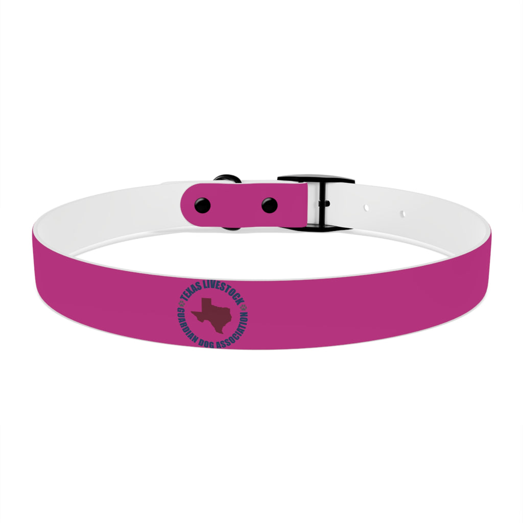Pink Leather Dog Collar — Texas Livestock Show Logo