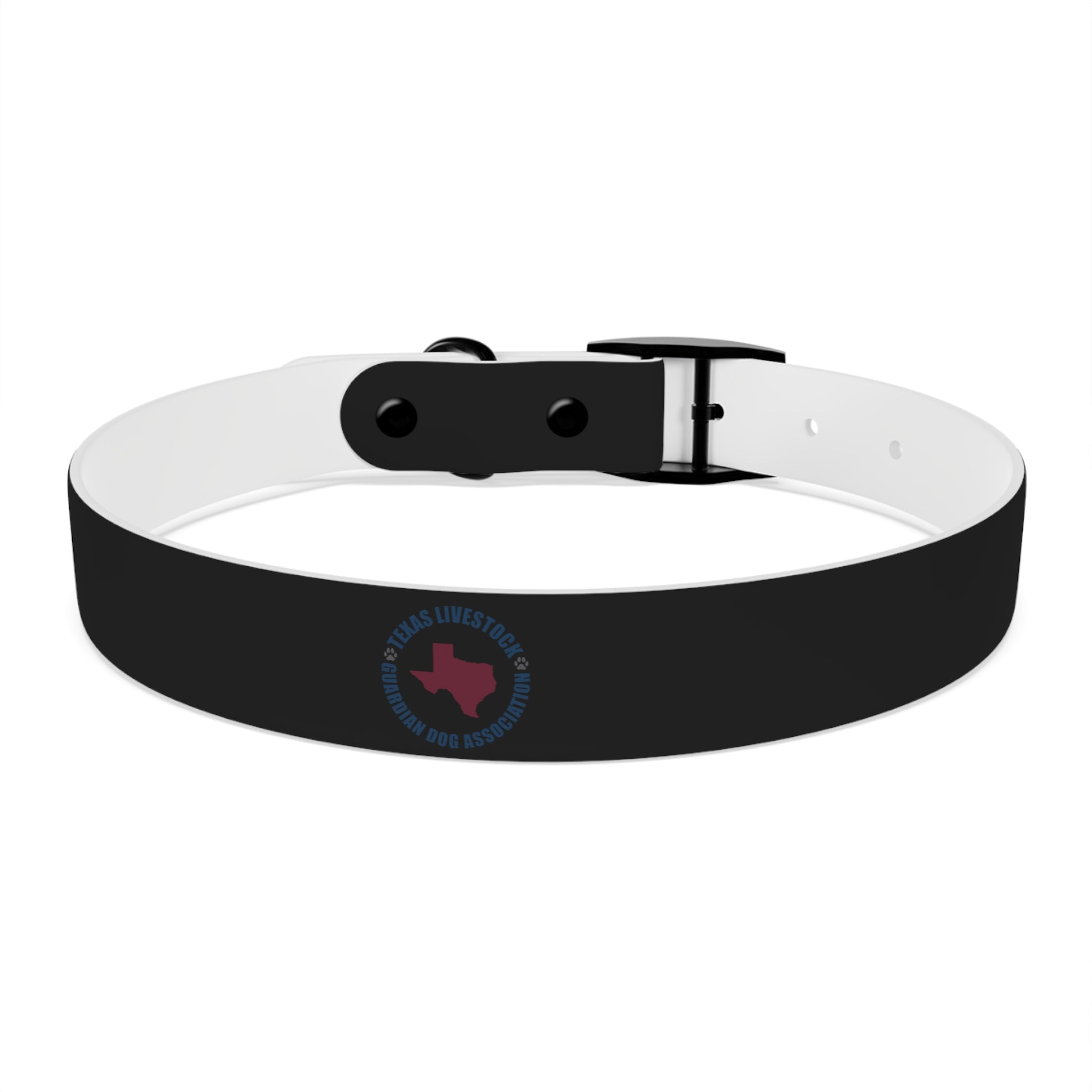 Black Leather Dog Collar — Durable Everyday Collar with Metal Buckle