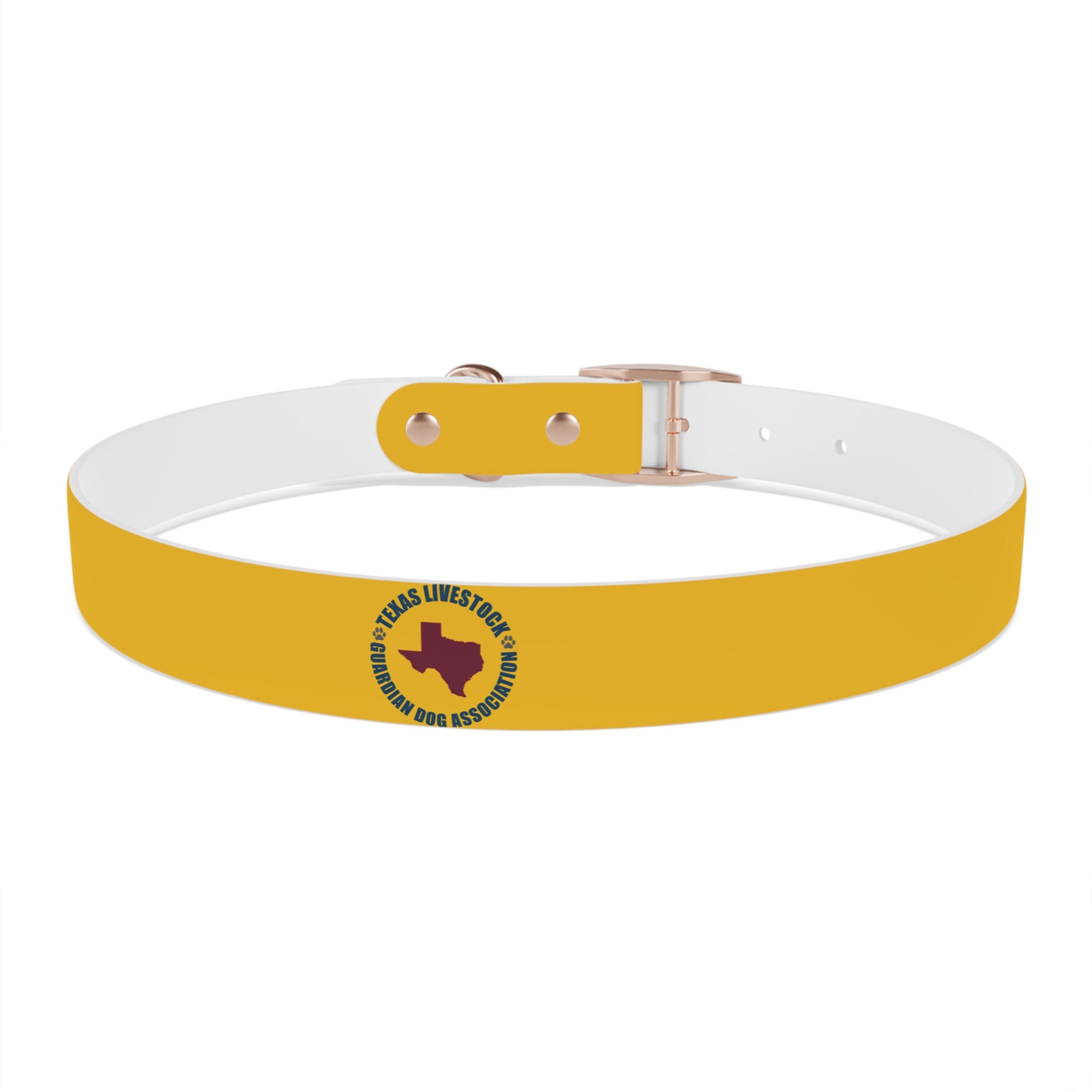 Yellow Customizable Dog Collar — Texas Livestock Association Logo Option