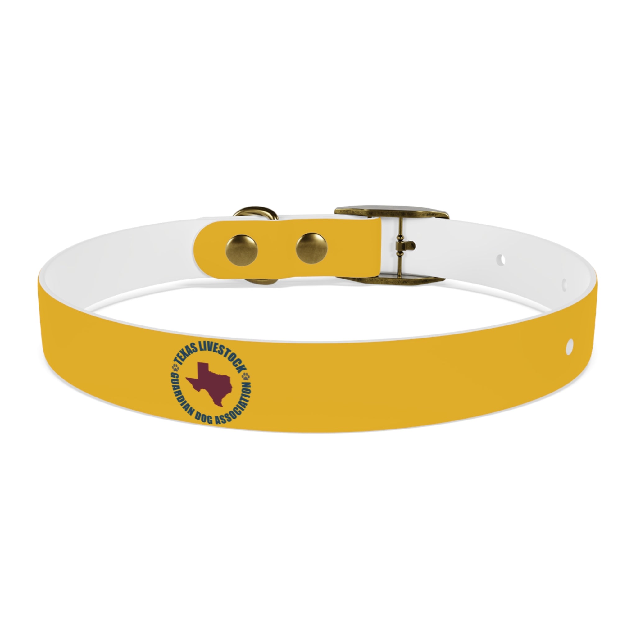 Yellow Customizable Dog Collar — Texas Livestock Association Logo Option