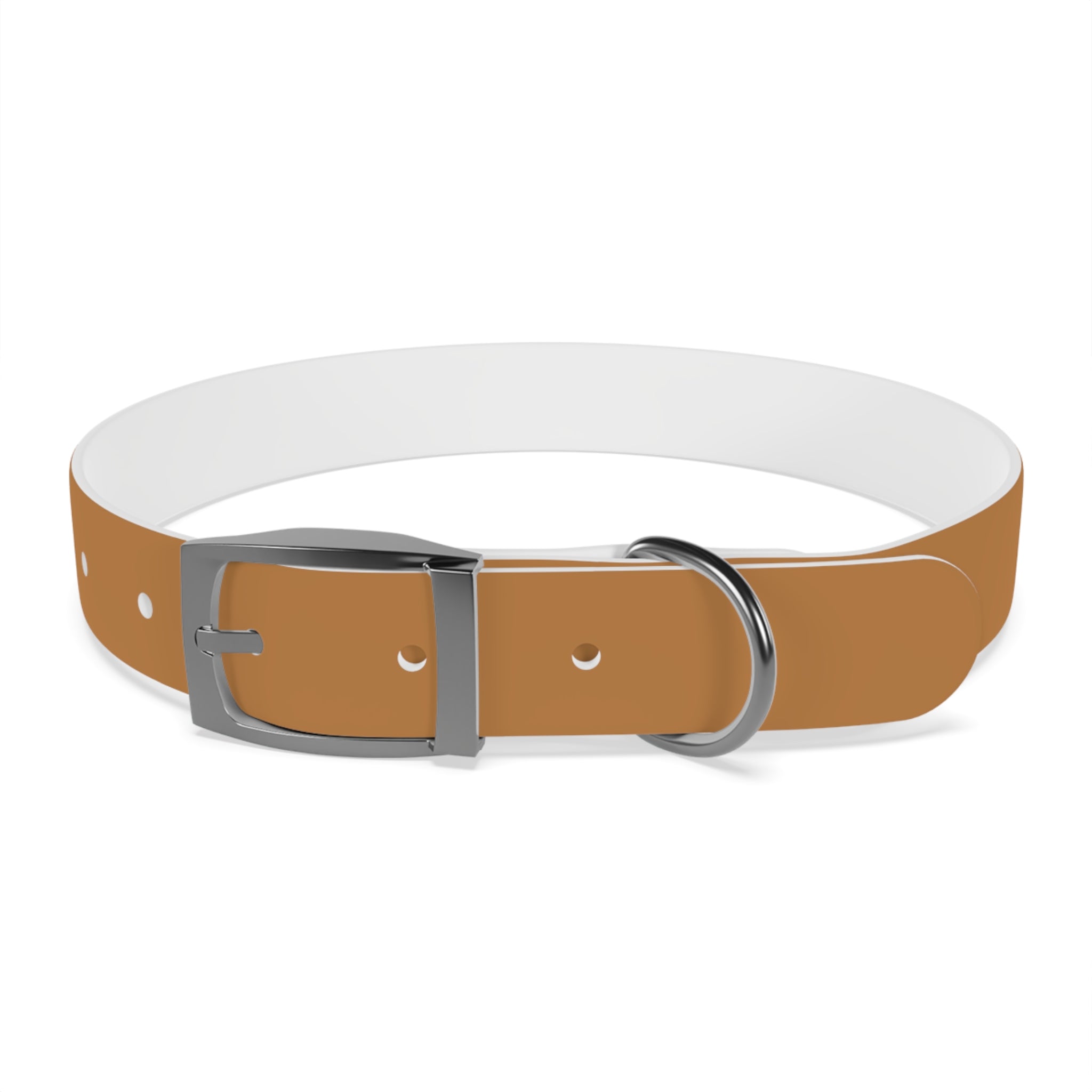 Leather Dog Collar with Texas Livestock Association Logo — Durable Brown Pet Collar