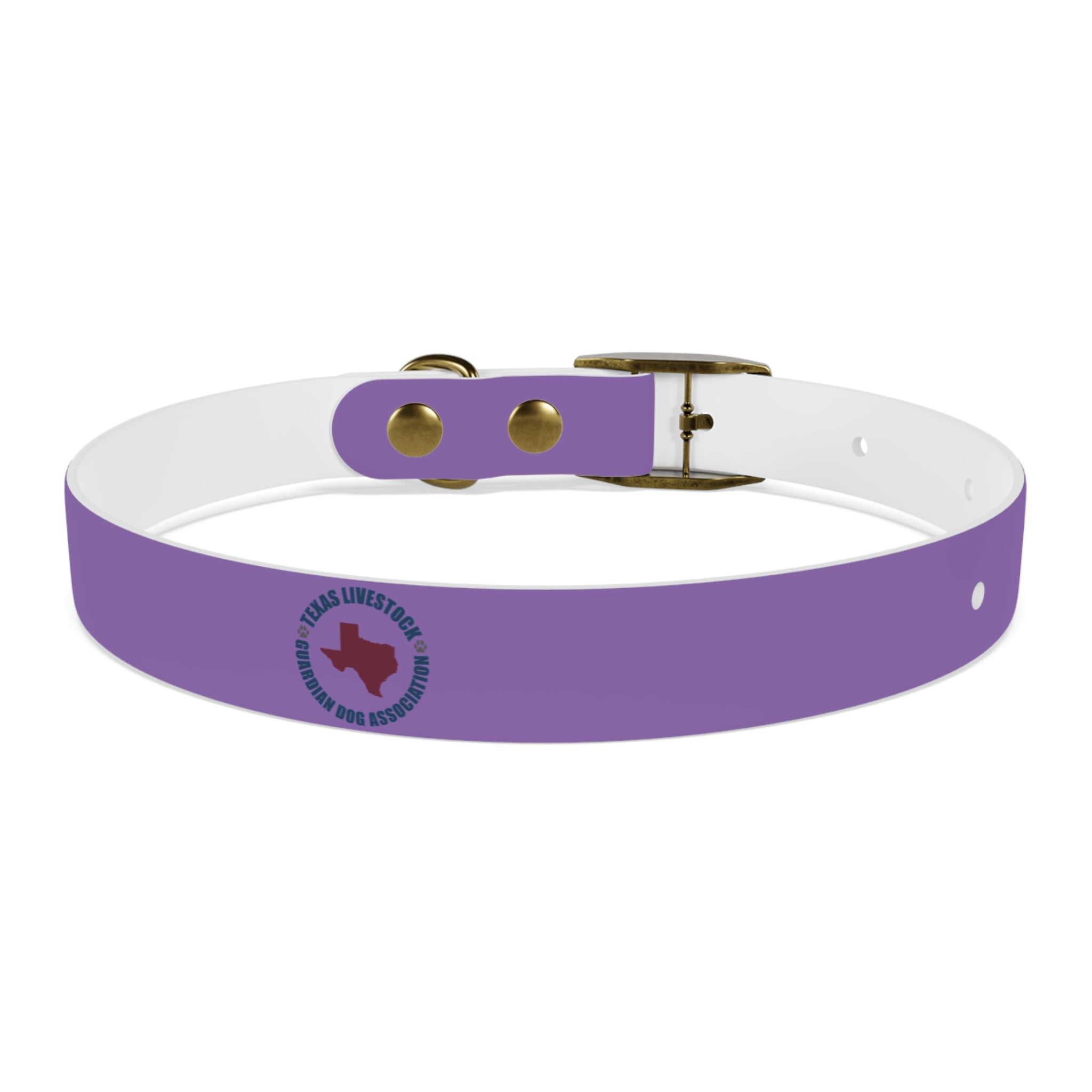 Purple Custom Dog Collar with Texas Livestock Logo — Durable Adjustable Pet Collar
