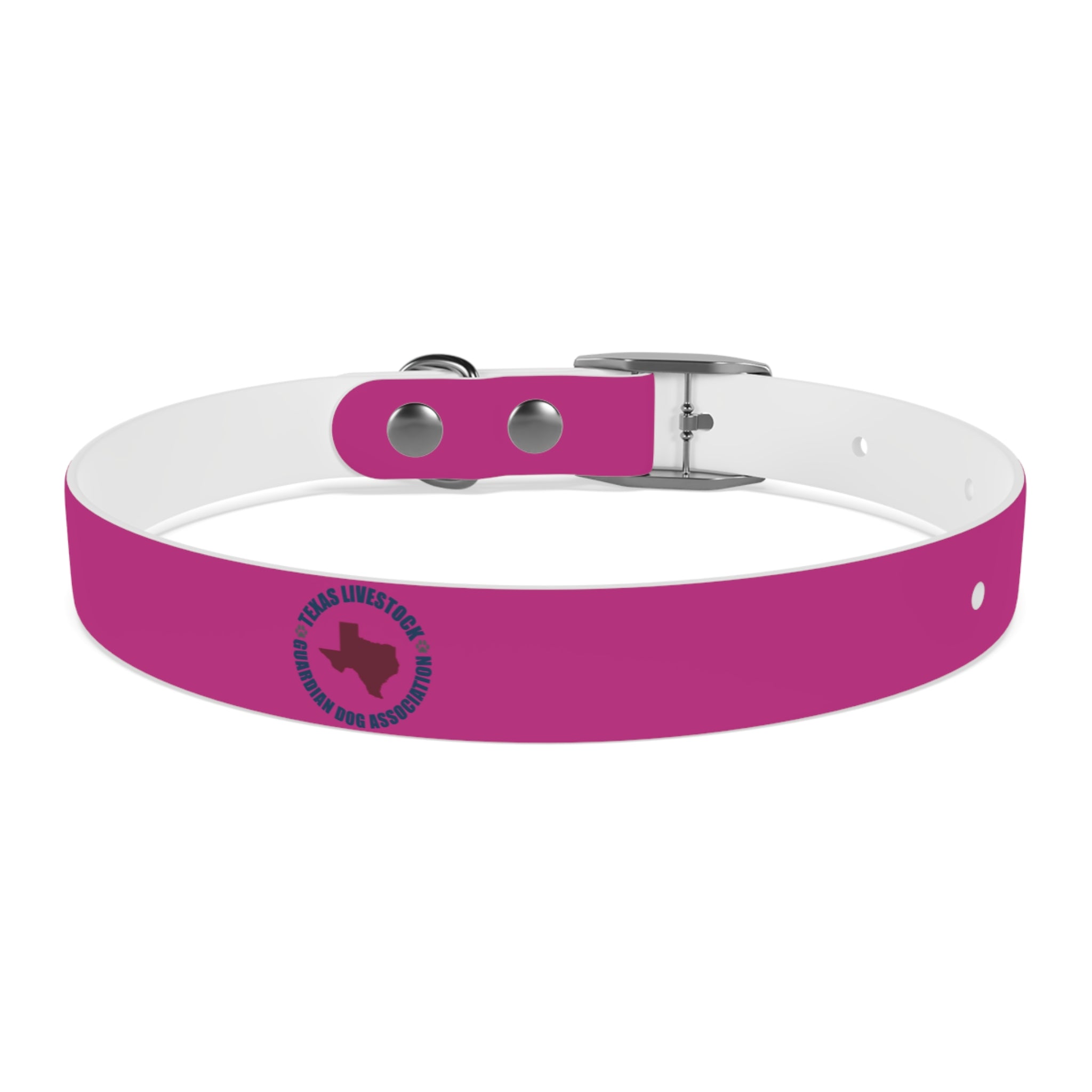 Pink Leather Dog Collar — Texas Livestock Show Logo