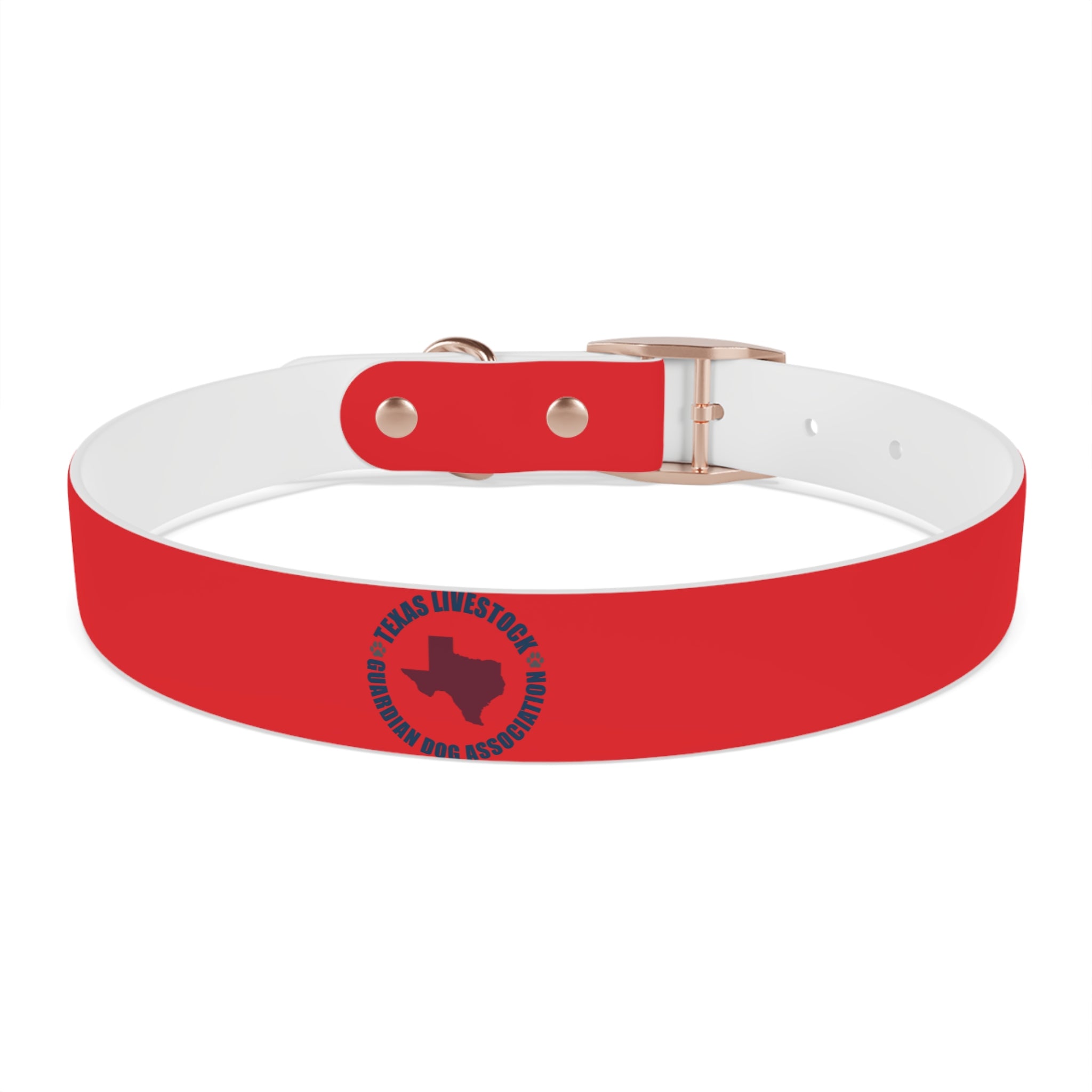 Red Personalized Dog Collar with Texas Logo — Durable Adjustable Pet Collar