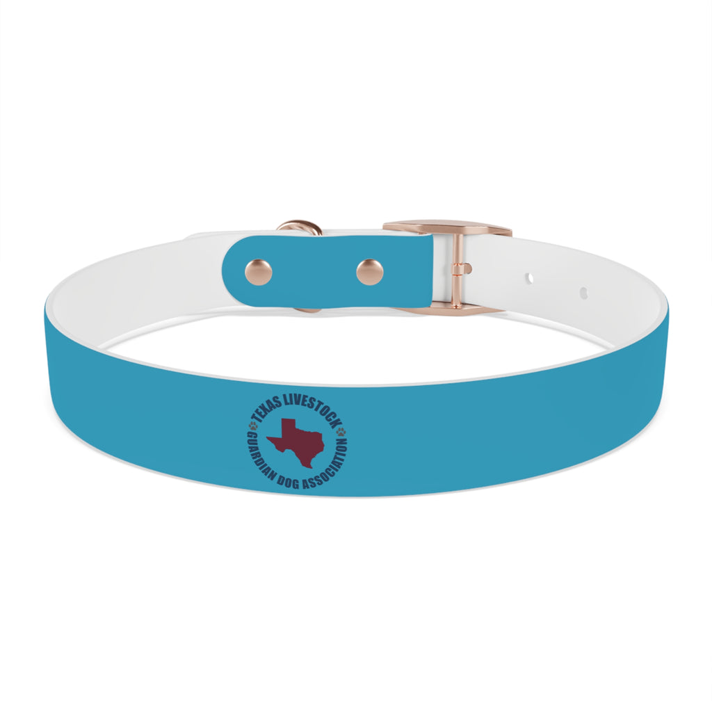 Blue Custom Dog Collar with Texas Livestock Association Logo