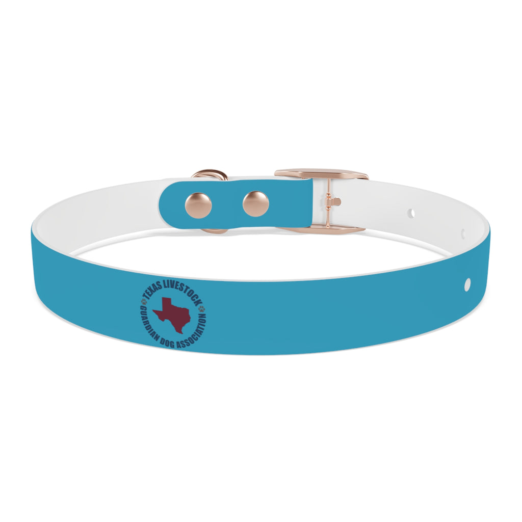 Blue Custom Dog Collar with Texas Livestock Association Logo