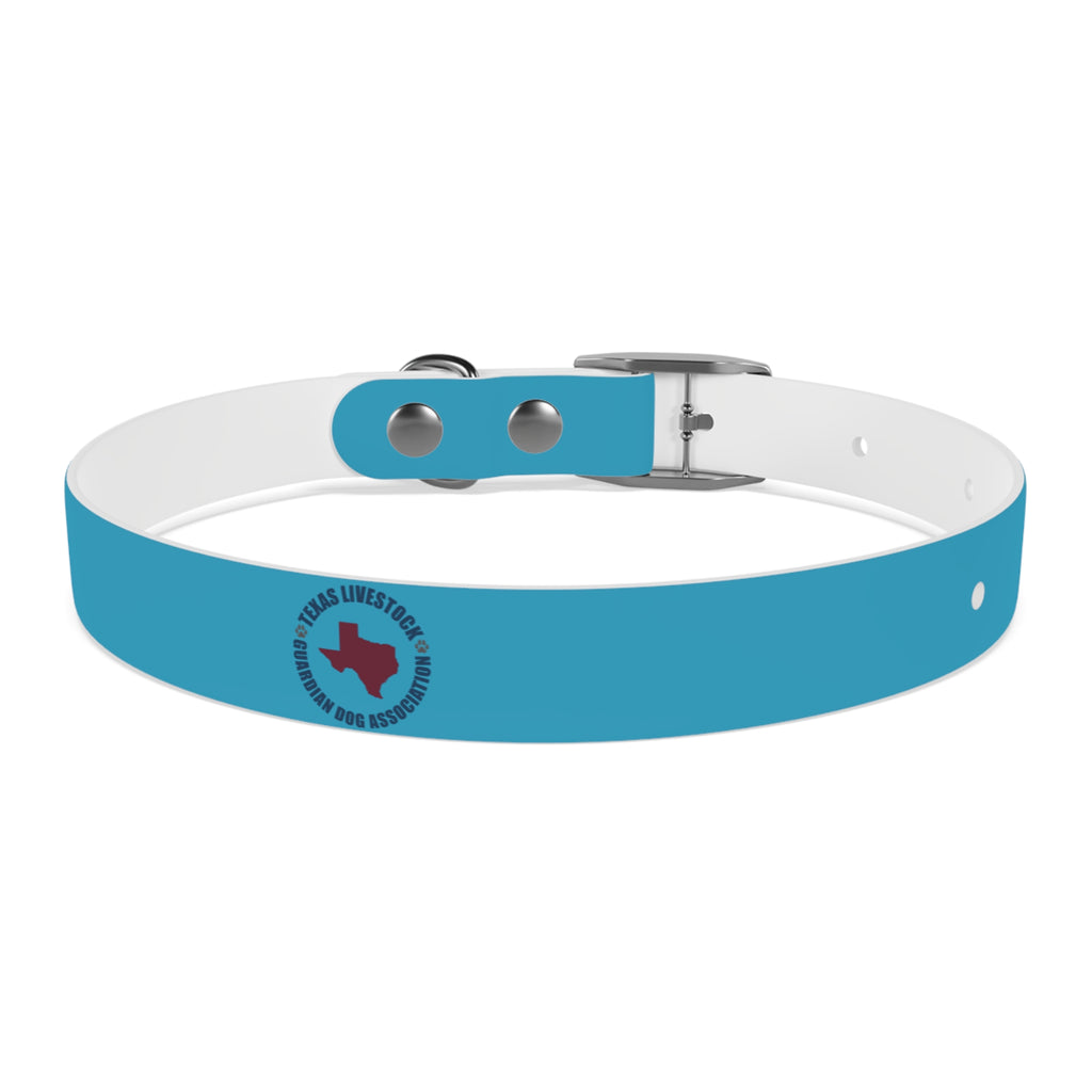 Blue Custom Dog Collar with Texas Livestock Association Logo