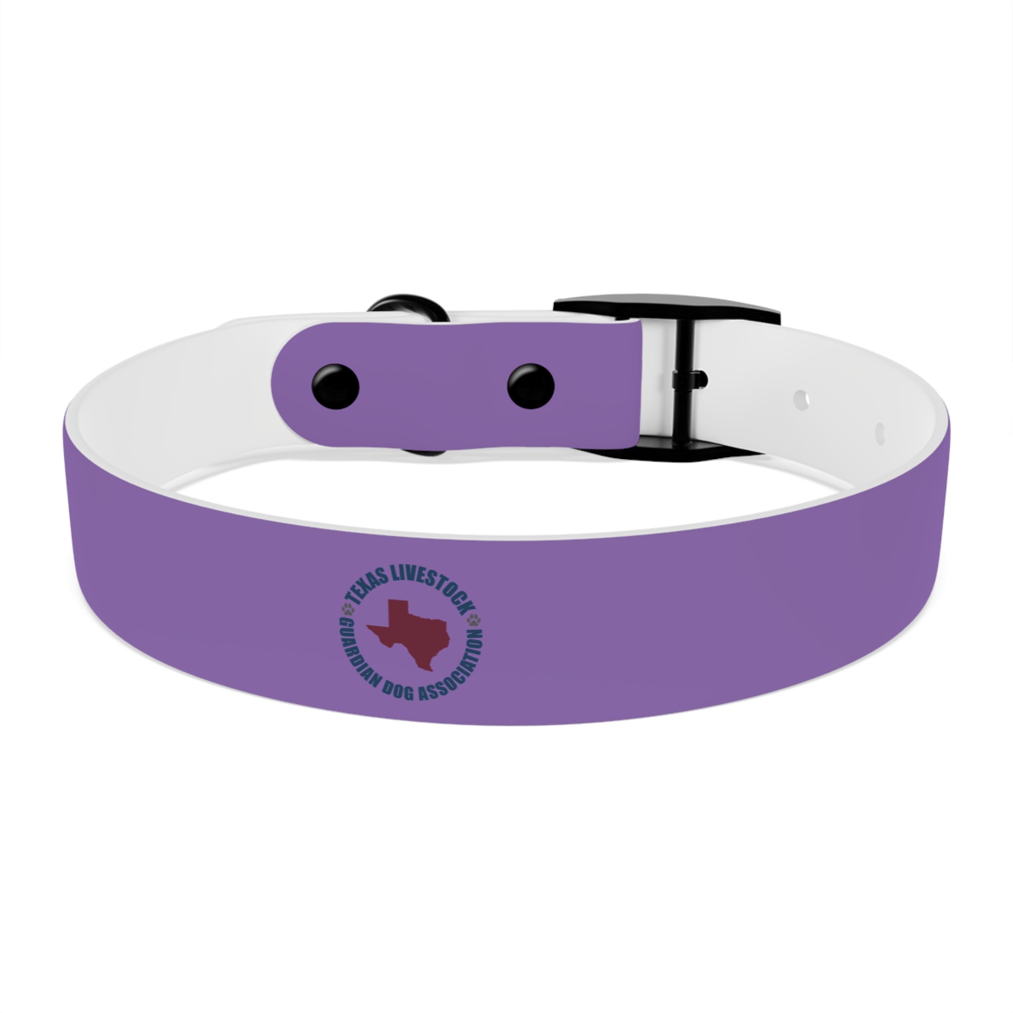 Purple Custom Dog Collar with Texas Livestock Logo — Durable Adjustable Pet Collar