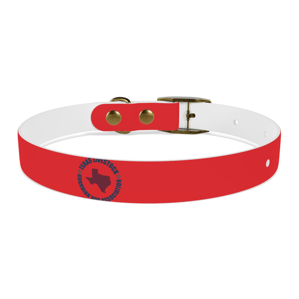 Red Personalized Dog Collar with Texas Logo — Durable Adjustable Pet Collar