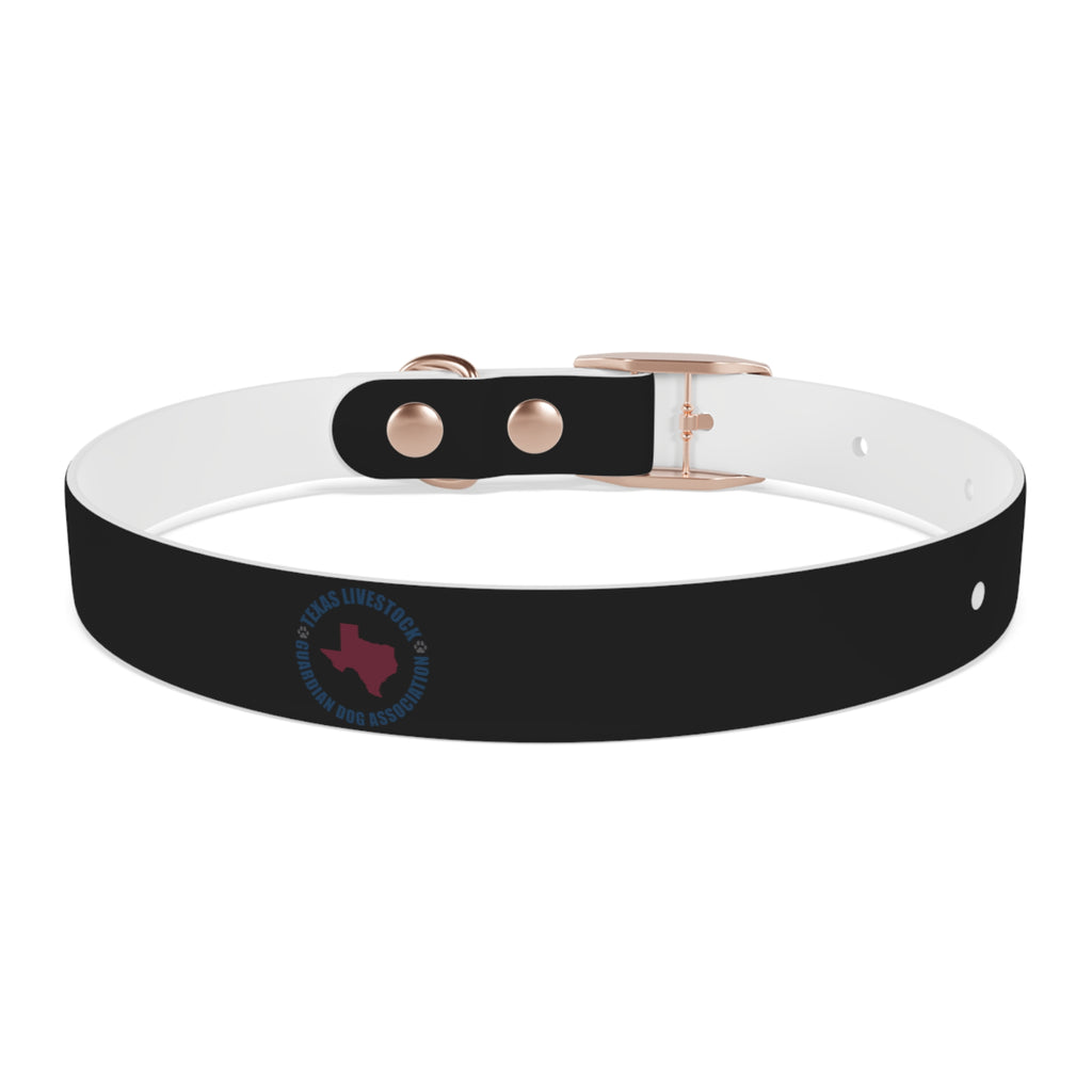 Black Leather Dog Collar — Durable Everyday Collar with Metal Buckle
