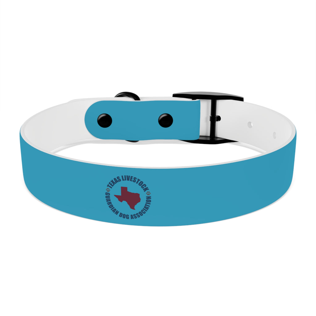 Blue Custom Dog Collar with Texas Livestock Association Logo