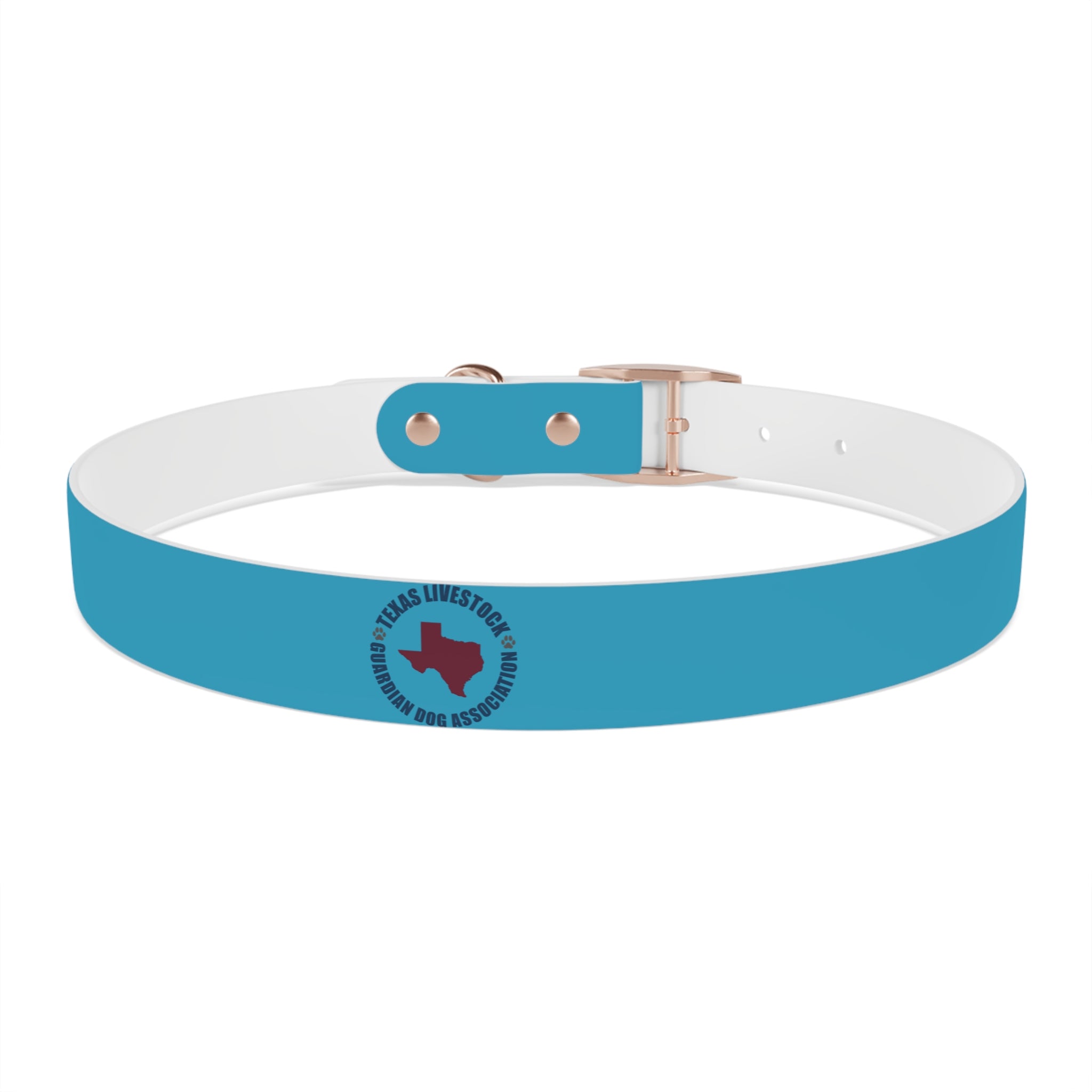 Blue Custom Dog Collar with Texas Livestock Association Logo