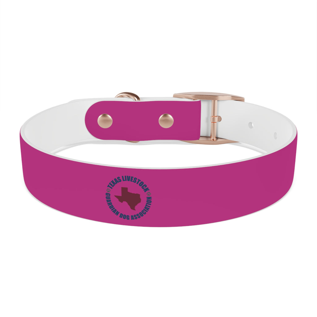 Pink Leather Dog Collar — Texas Livestock Show Logo