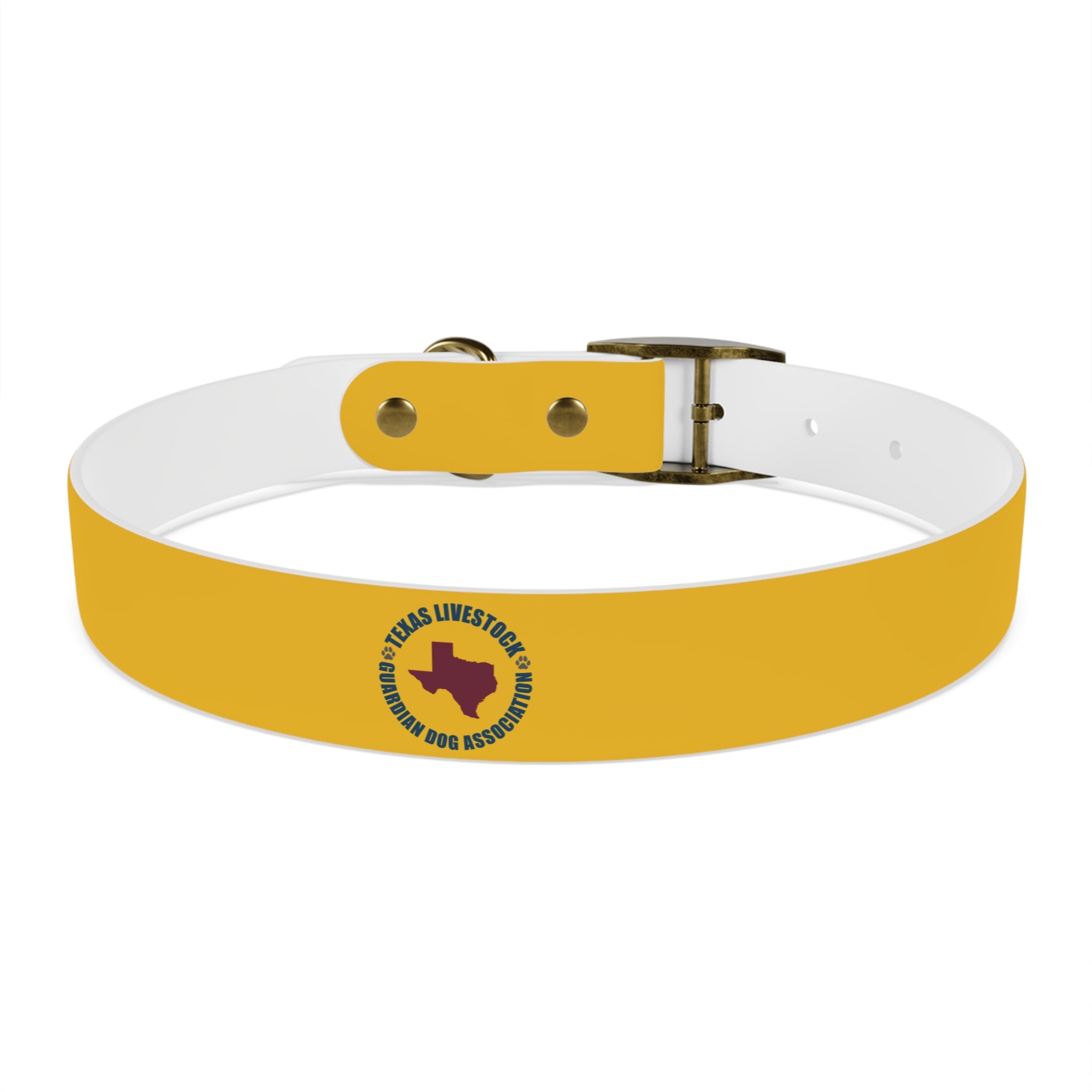 Yellow Customizable Dog Collar — Texas Livestock Association Logo Option