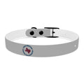 Customized White Dog Collar with Texas Livestock Association Logo