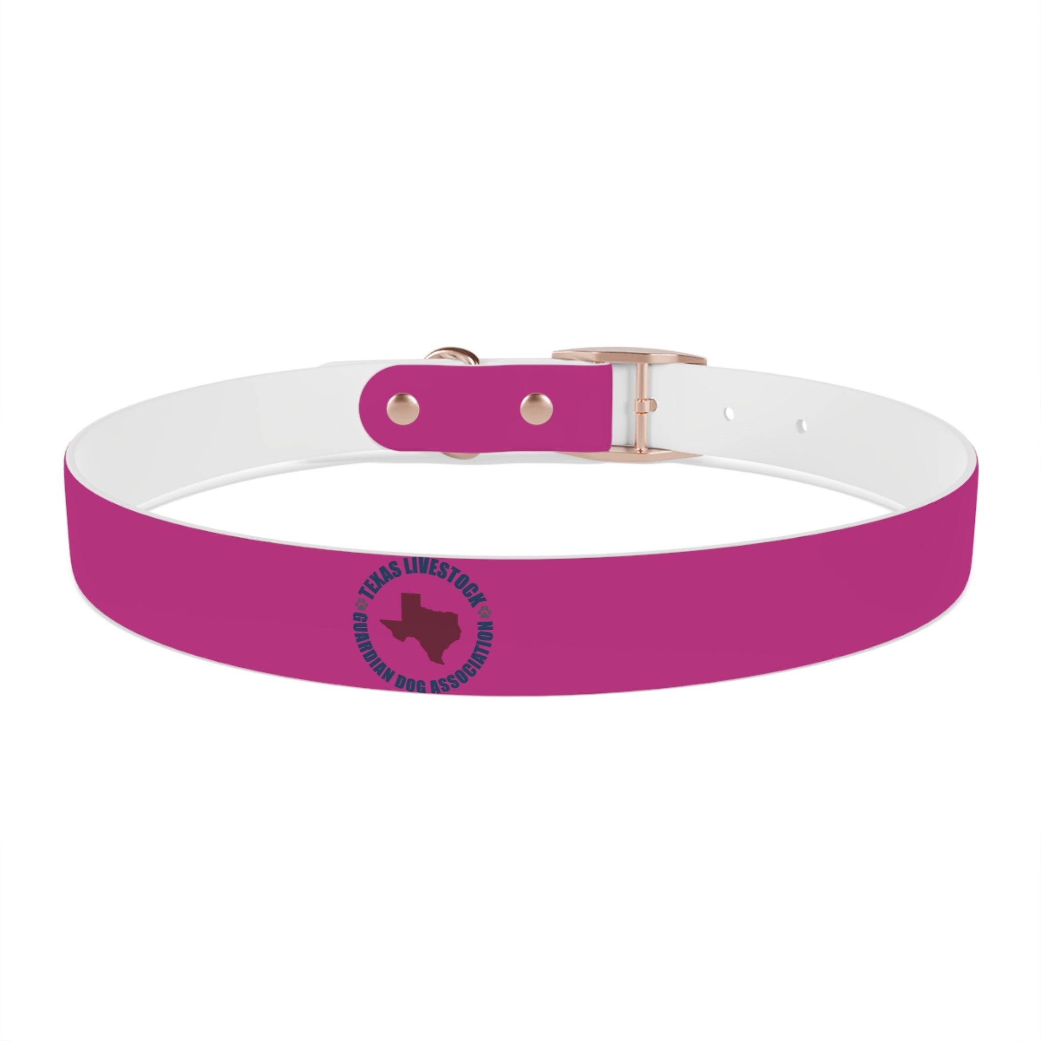 Pink Leather Dog Collar — Texas Livestock Show Logo