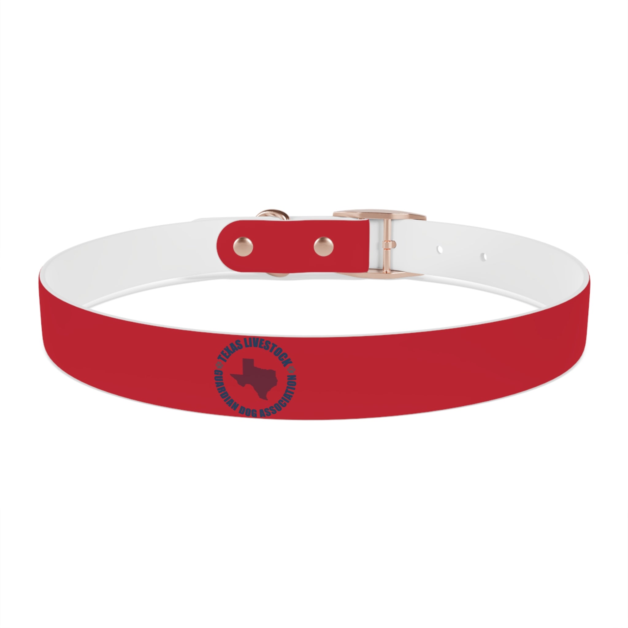 Red Pet Collar with Texas Logo — Durable Adjustable Dog Collar