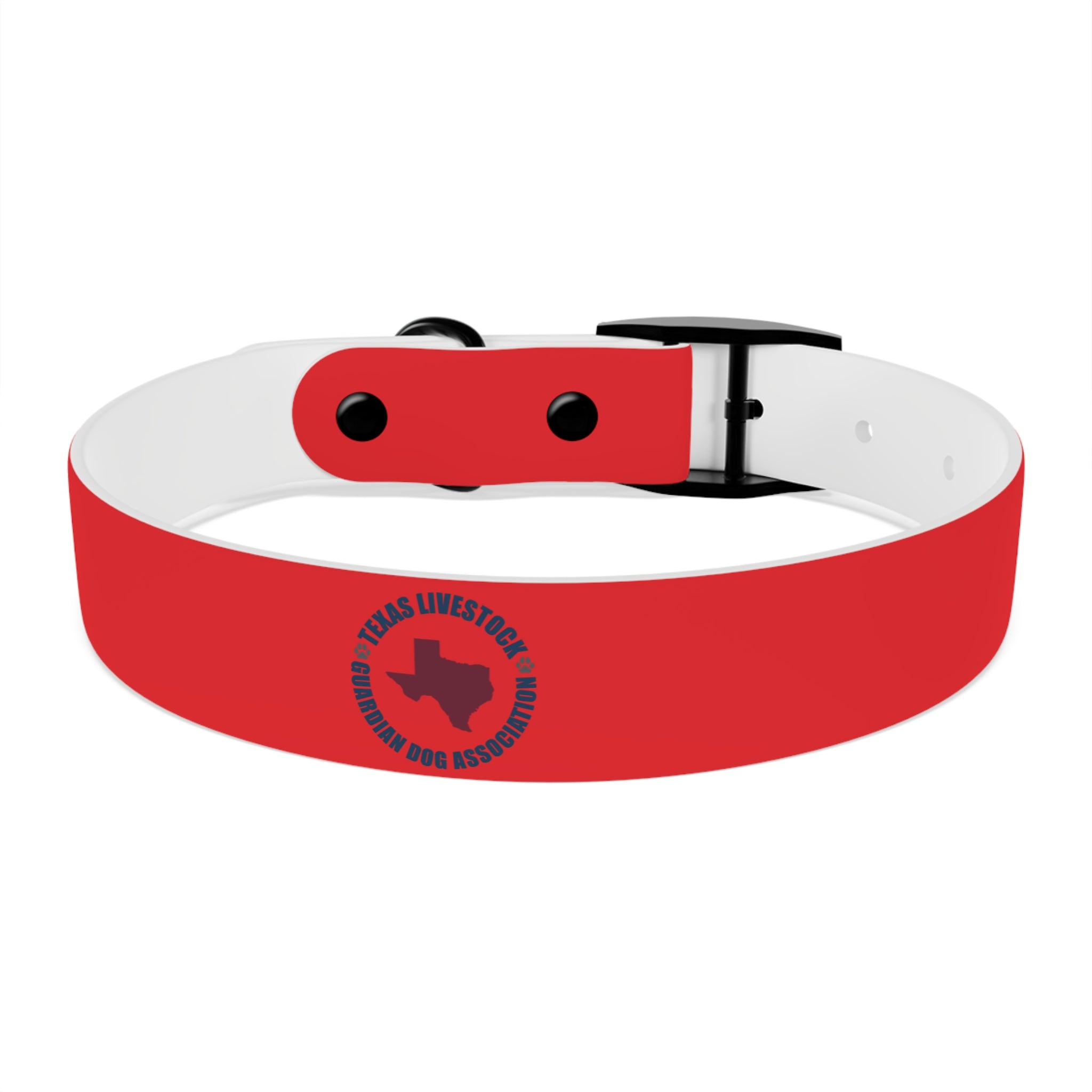 Red Personalized Dog Collar with Texas Logo — Durable Adjustable Pet Collar