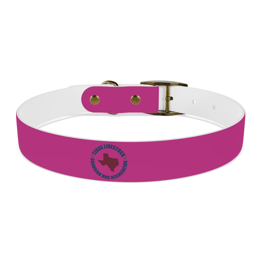 Pink Leather Dog Collar — Texas Livestock Show Logo
